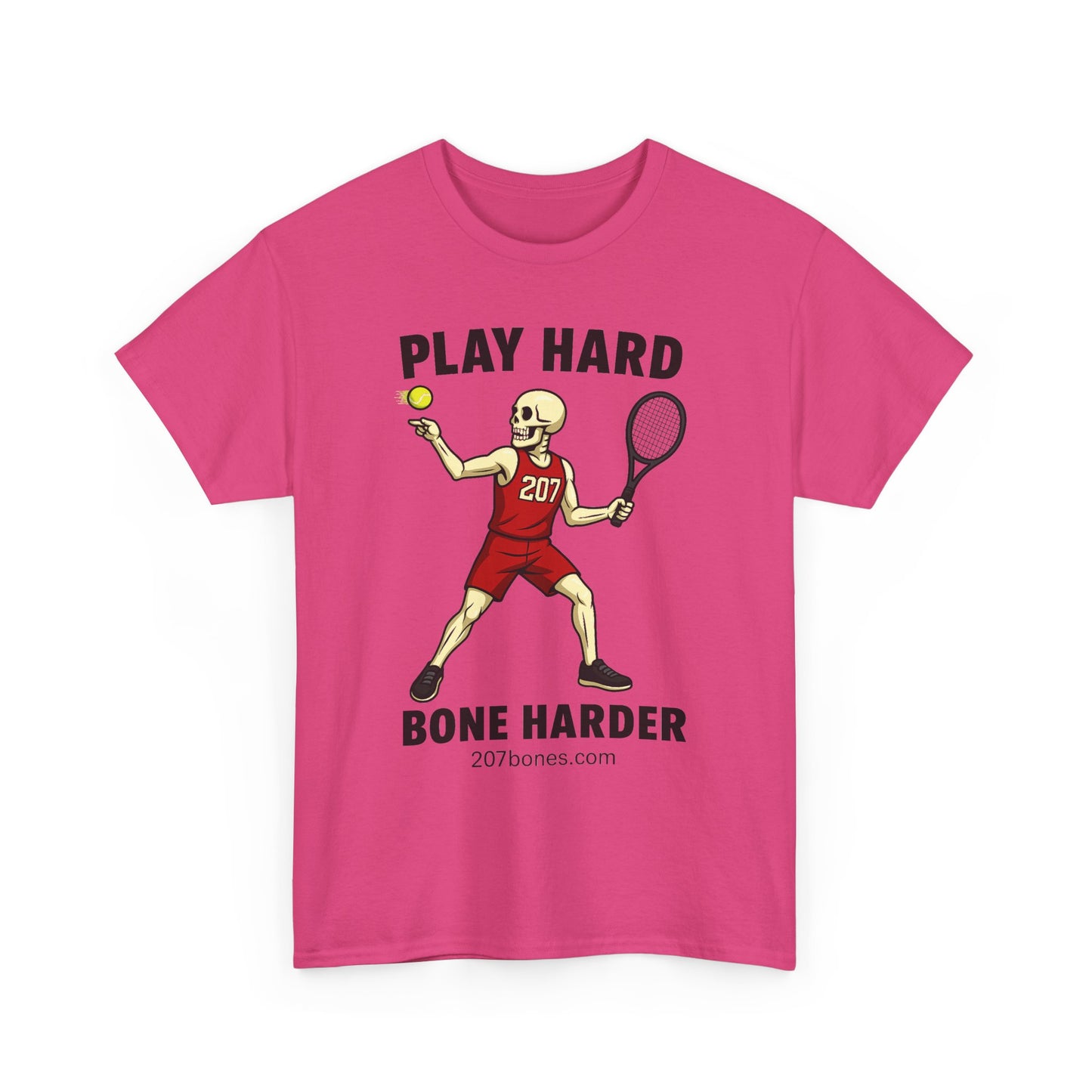 Play Hard Bone Harder Unisex Heavy Cotton Tee, Funny Sports Tee, Playful Gift for Athletes, Summer Casual Wear, Unique Workout Shirt