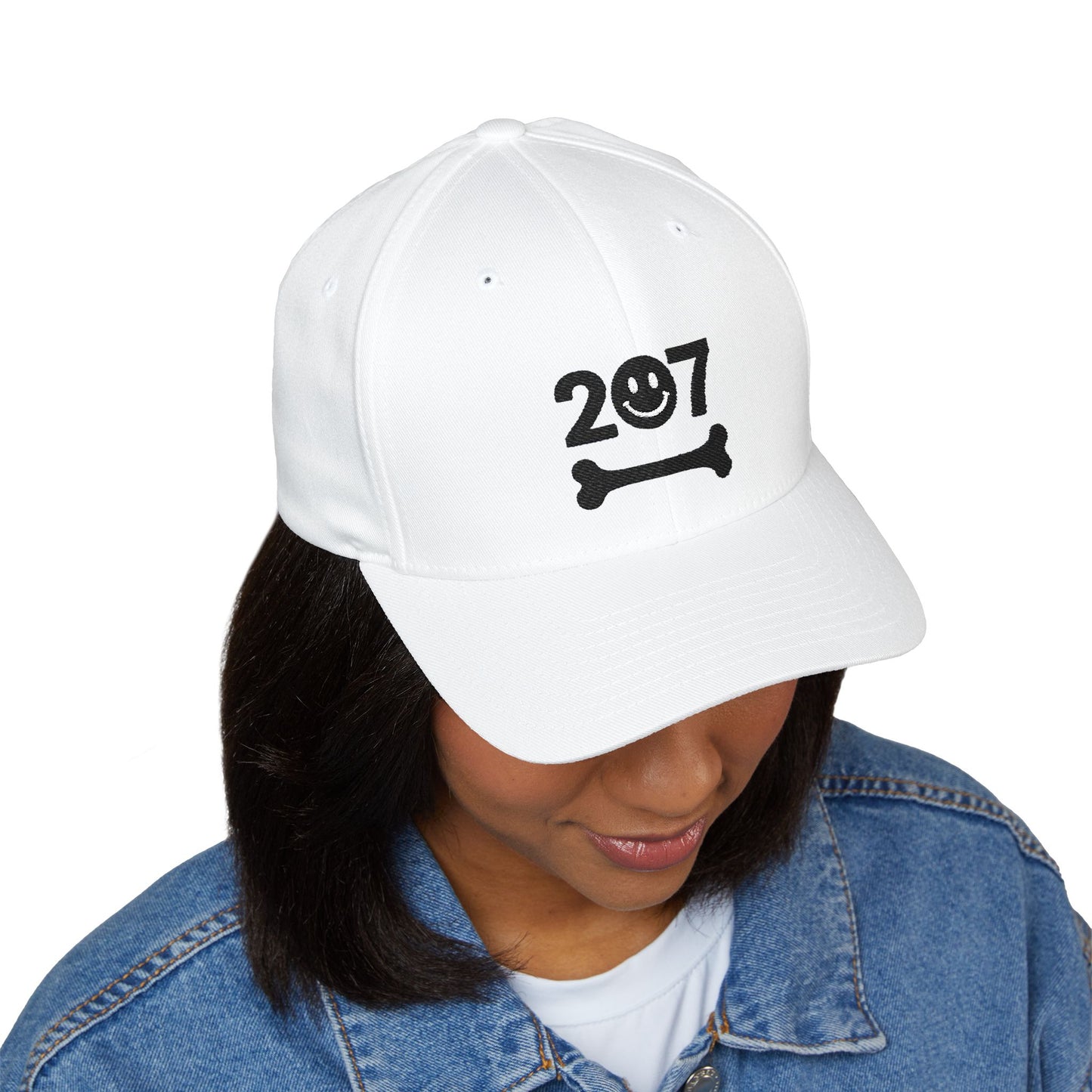 Smiley Bone Cap, Embroidered Baseball Hat for Dog Lovers, Casual Summer Accessory, Gift for Pet Owners, Trendy Dad Hat