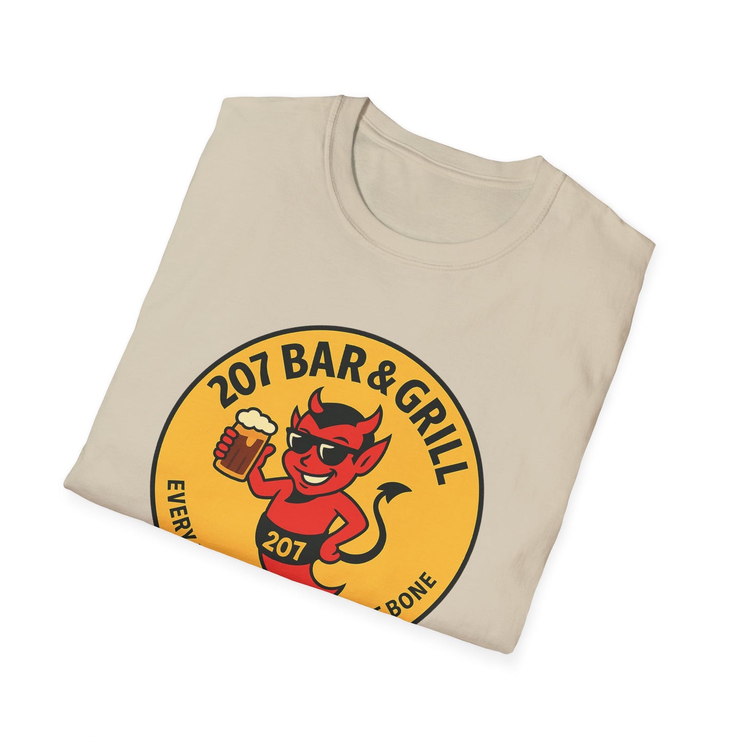 207 Bar & Grill Unisex T-Shirt - Casual Wear, Bar Merchandise, Gift for Foodies, Party Shirt, Everyday Comfort