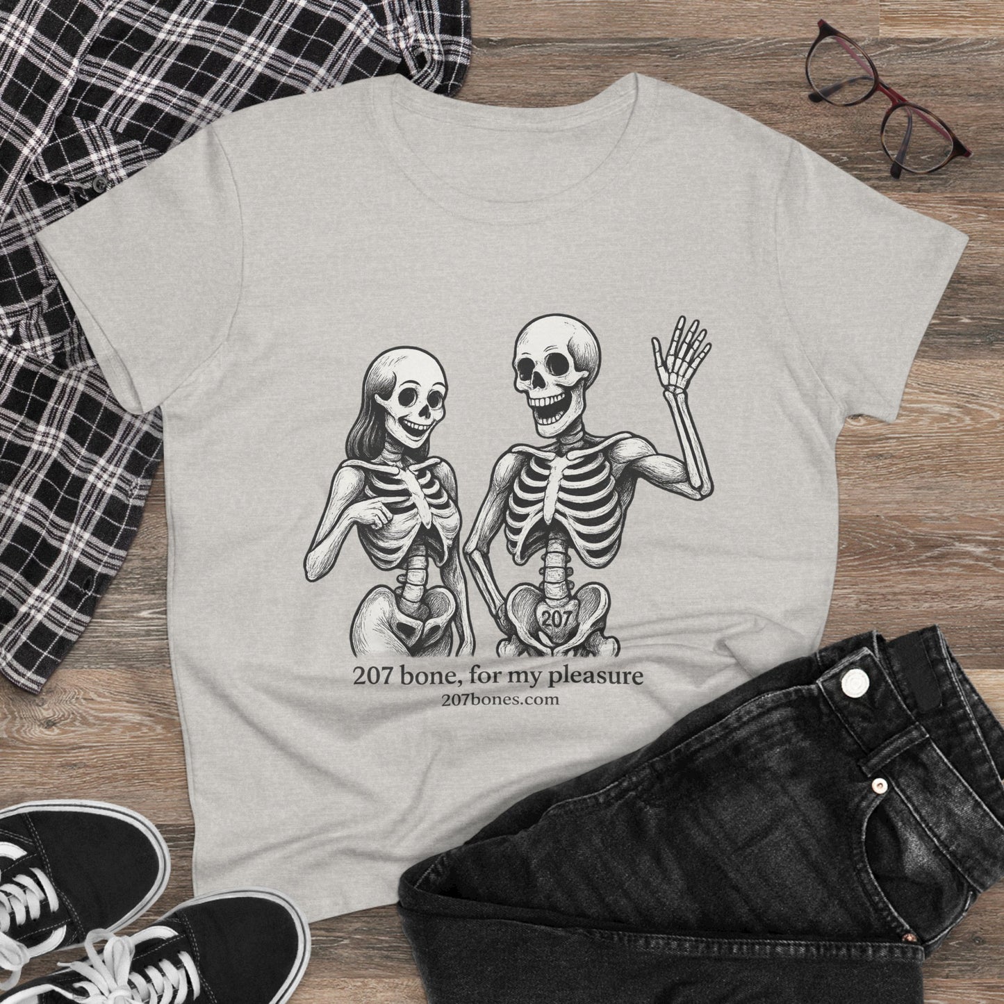 Funny Skeleton Graphic Tee, Halloween Shirt, Quirky Women's Top, Casual Everyday Wear, Gift for Friends