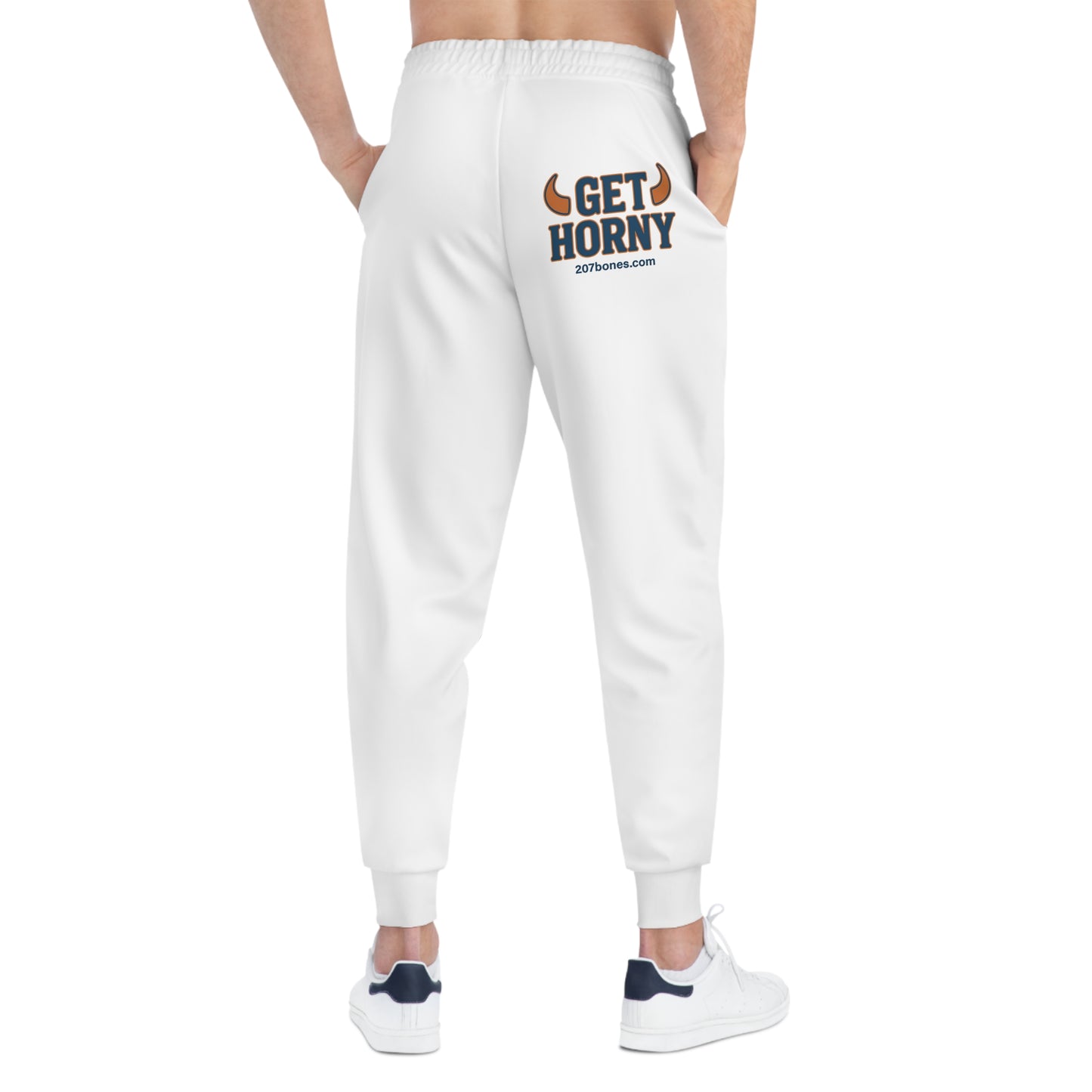 Get Horny Athletic Joggers, Funny Activewear, Unisex Sweatpants, Gift for Him/Her, Casual Workout Pants, Gym Apparel