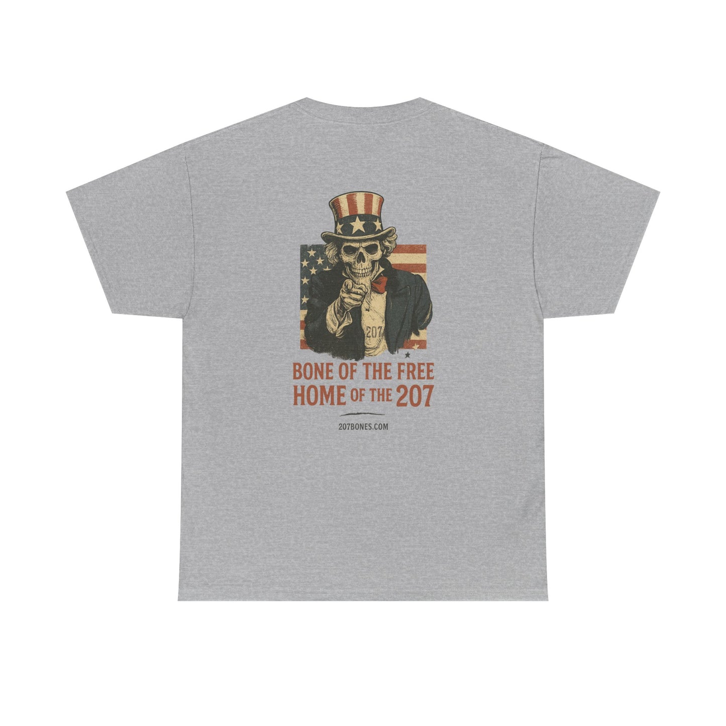 Unisex Heavy Cotton Tee - Bone of the Free, Home of the 207, American Spirit T-Shirt, Patriotic Tee, Casual Wear, Gift for Veterans