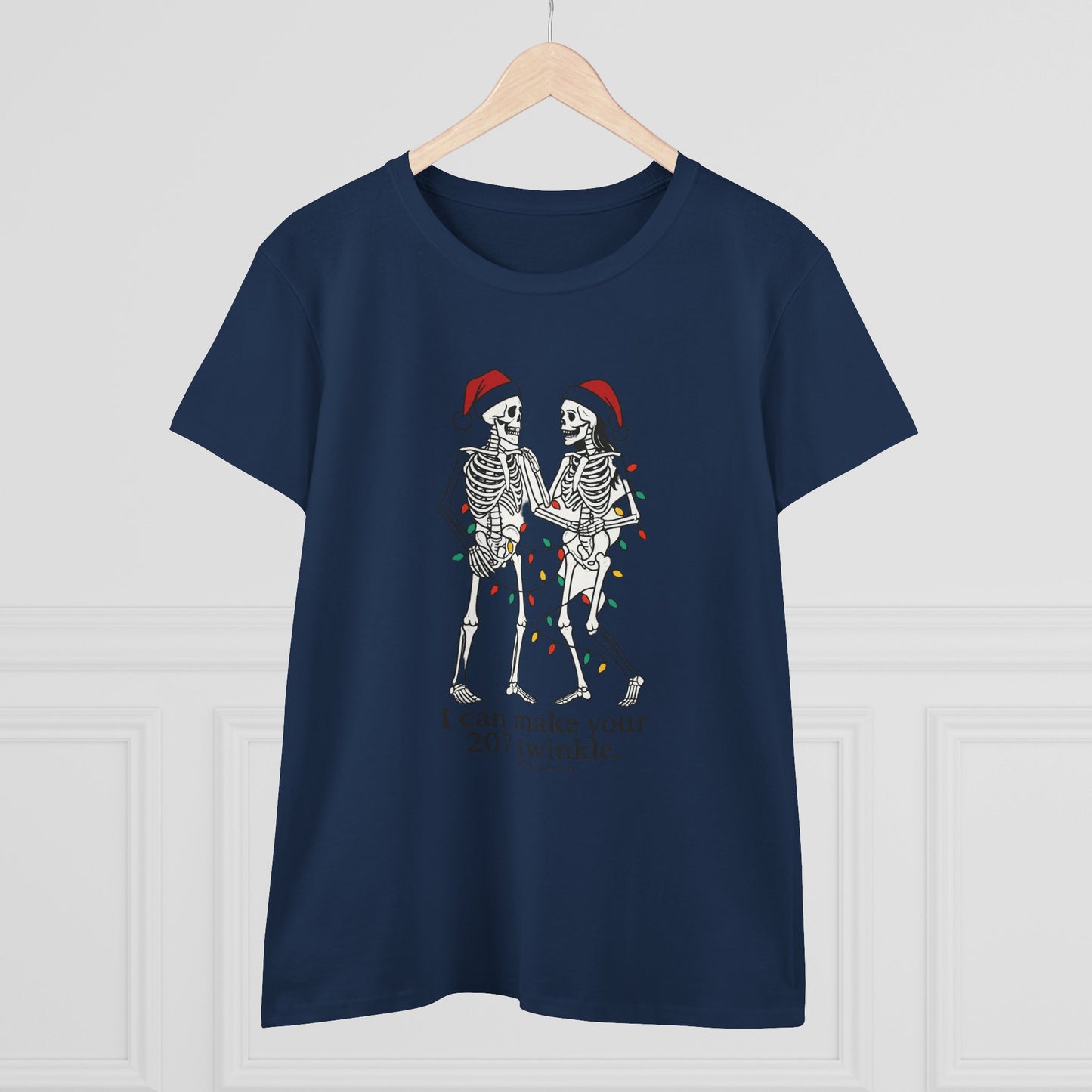 Cute Skeleton Christmas Tee, Funny Holiday Shirt, Gift for Halloween Lovers, Festive Everyday Wear, Unique Seasonal Apparel