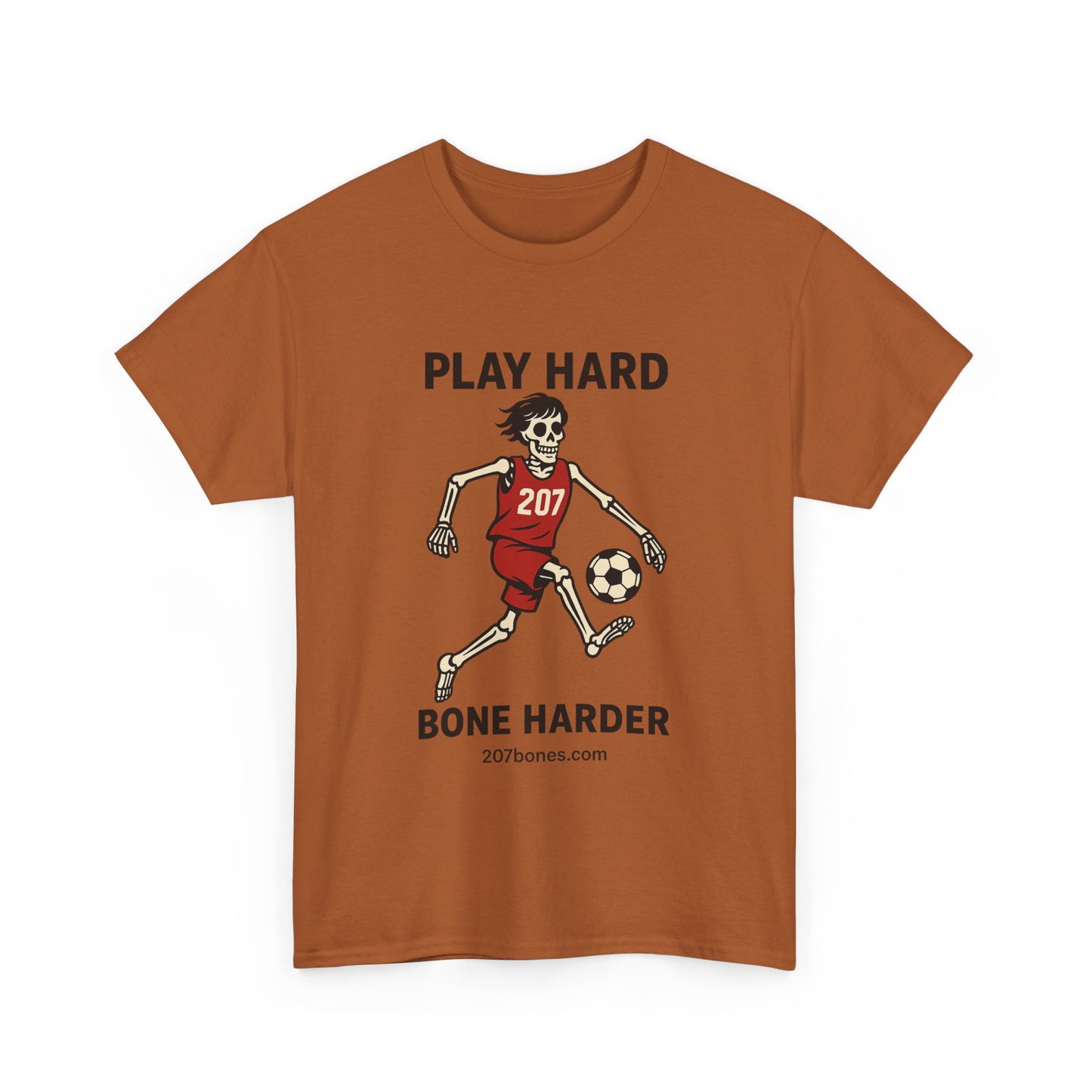 Play Hard Bone Harder Unisex Tee, Fun Sports T-Shirt, Casual Athletic Wear, Gift for Soccer Fans, Youth & Adult