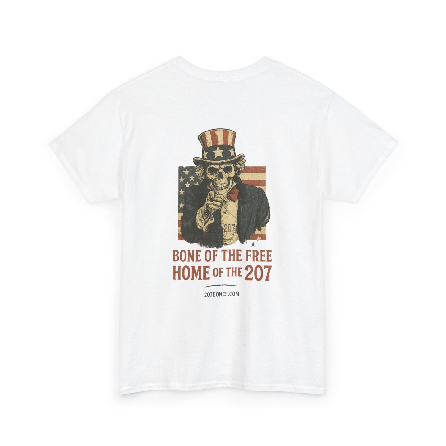 Unisex Heavy Cotton Tee - Bone of the Free, Home of the 207, American Spirit T-Shirt, Patriotic Tee, Casual Wear, Gift for Veterans