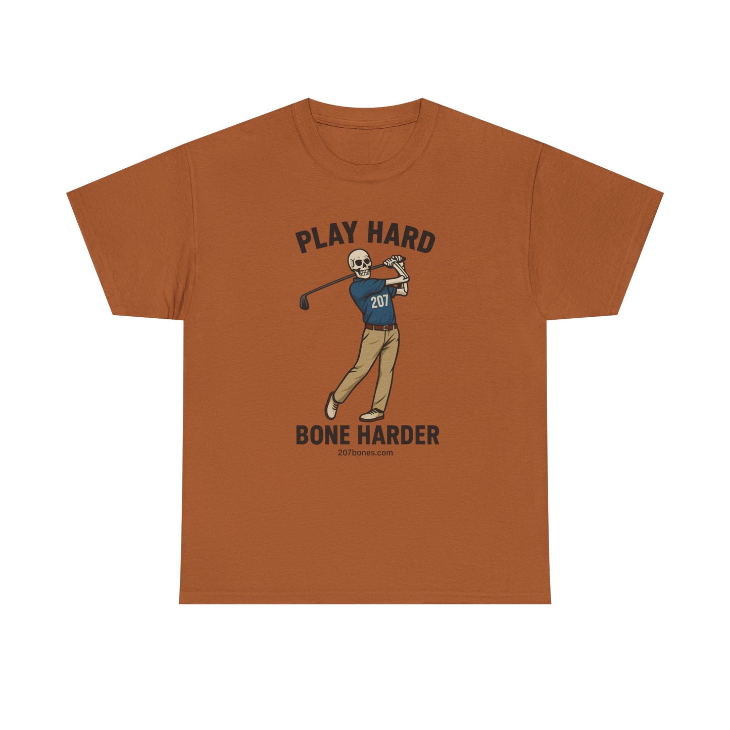 Play Hard Bone Harder Unisex Tee, Funny Golf Shirt, Sports T-Shirt, Gift for Golf Lovers, Casual Wear, Birthday Gift