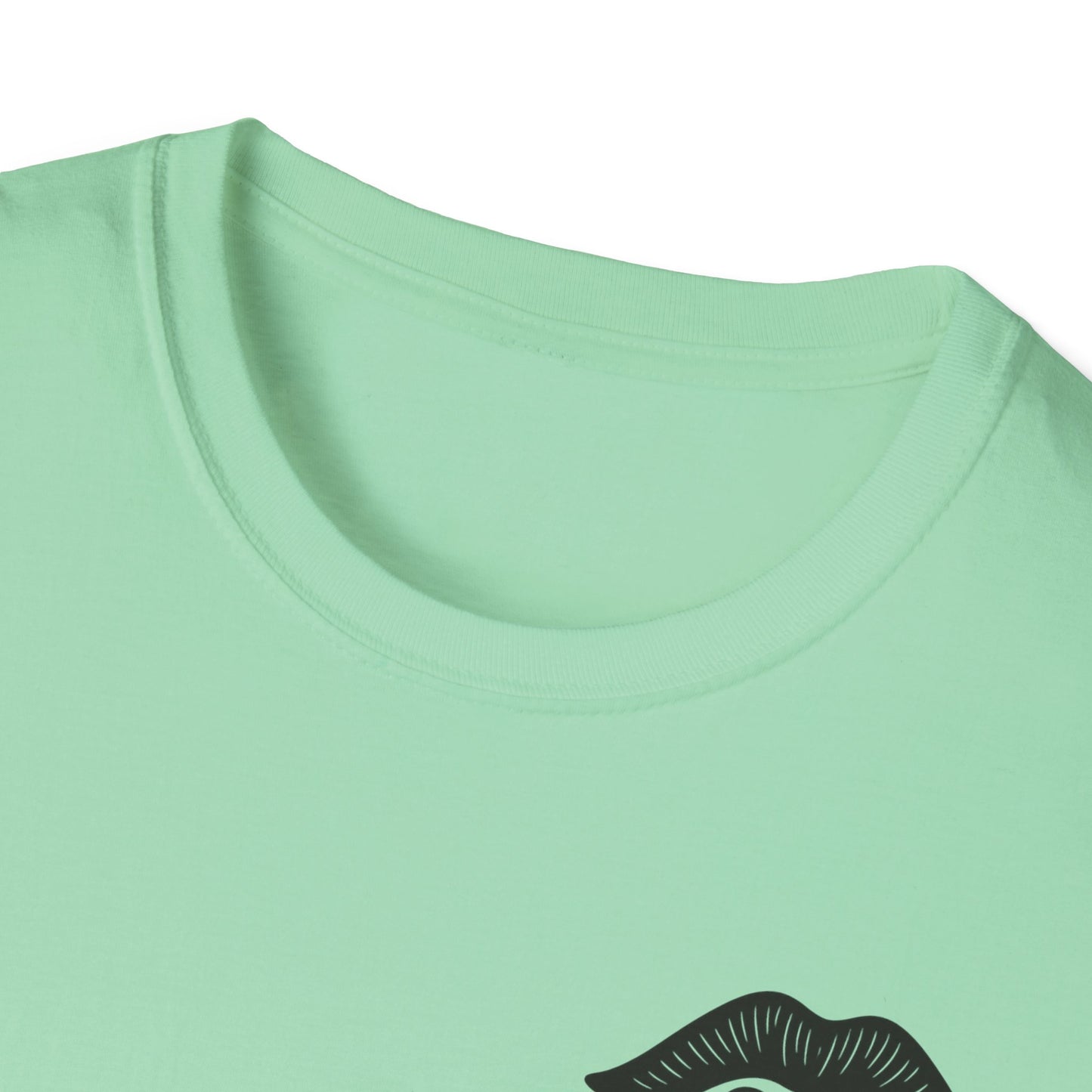 Romantic Unisex T-Shirt with Skeleton and Lips Design, Fun Couples Tee, Date Night Outfit, Halloween Costume, Unique Gift