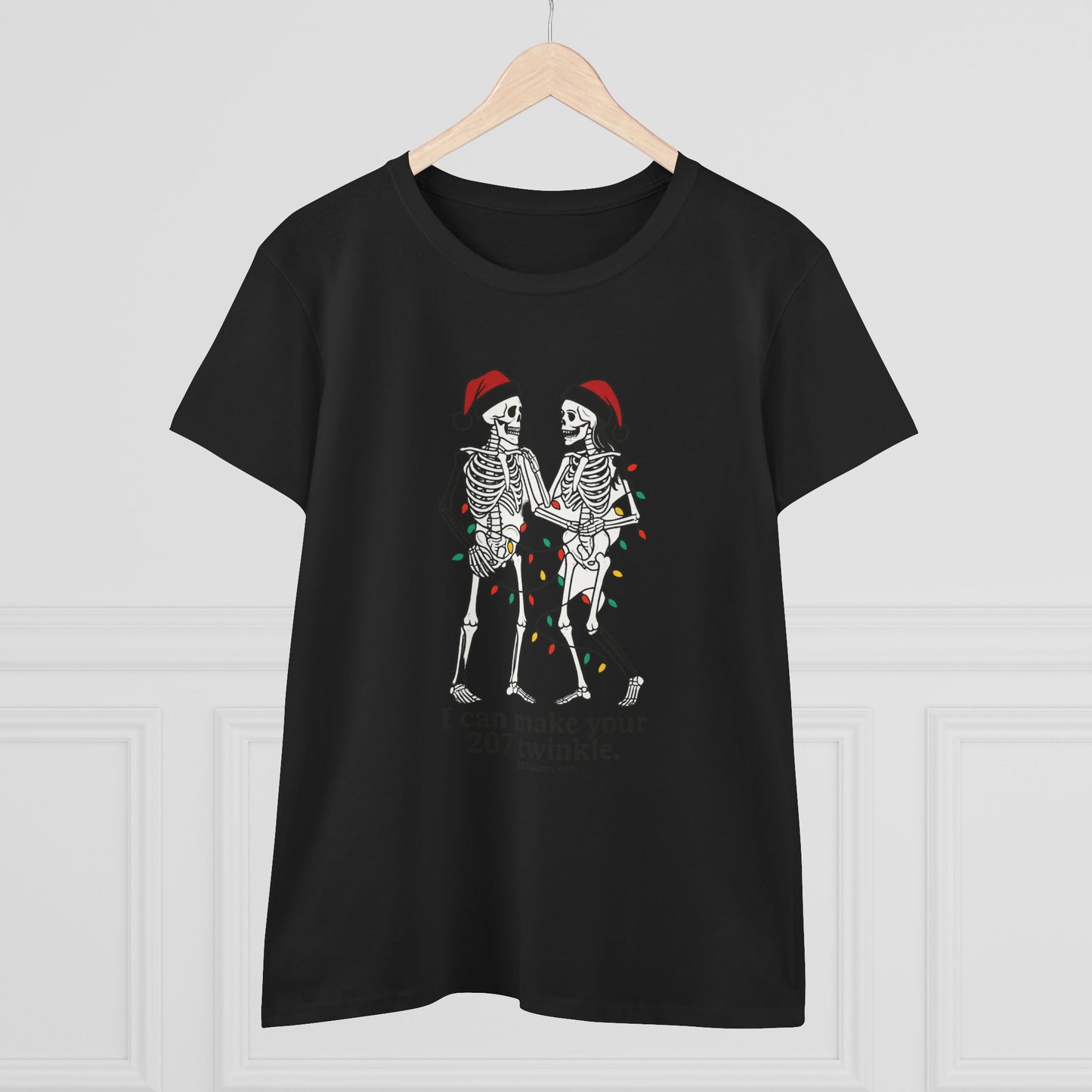 Cute Skeleton Christmas Tee, Funny Holiday Shirt, Gift for Halloween Lovers, Festive Everyday Wear, Unique Seasonal Apparel