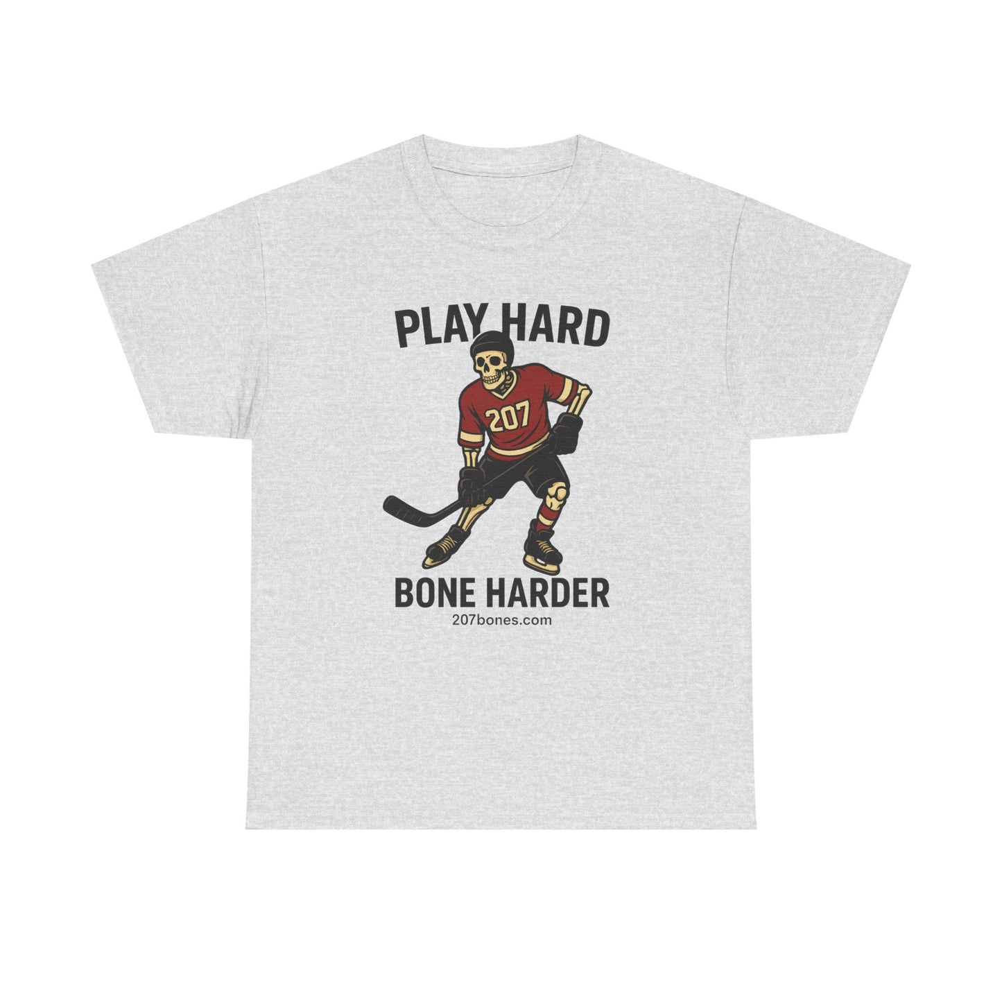 Play Hard Bone Harder Unisex Tee, Sports Shirt, Ice Hockey Fan Gift, Casual Wear, Team Spirit Shirt, Athletic Apparel