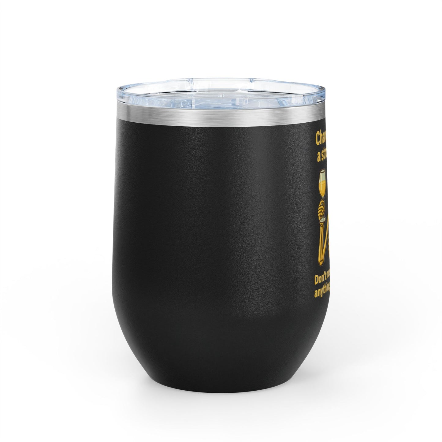 Chardonnay Skeleton Wine Tumbler, Fun Gift for Wine Lovers, Perfect for Parties, Outdoor Events, Drinkware for Celebrations