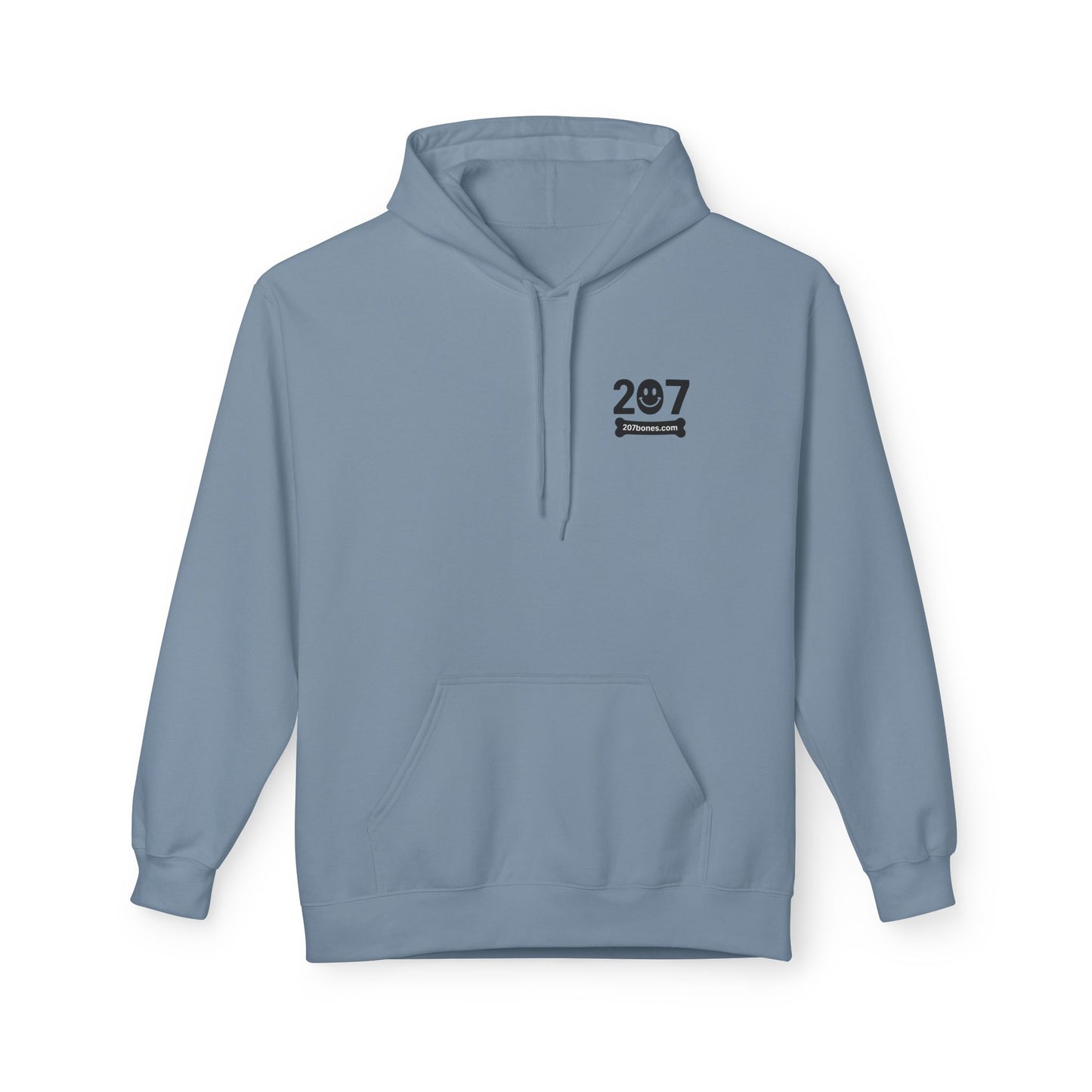 207 Bar & Grill Skeleton Hoodie, Softstyle Midweight Fleece, Unisex Pullover, Fun Gift for Halloween, Cozy Lounge Wear