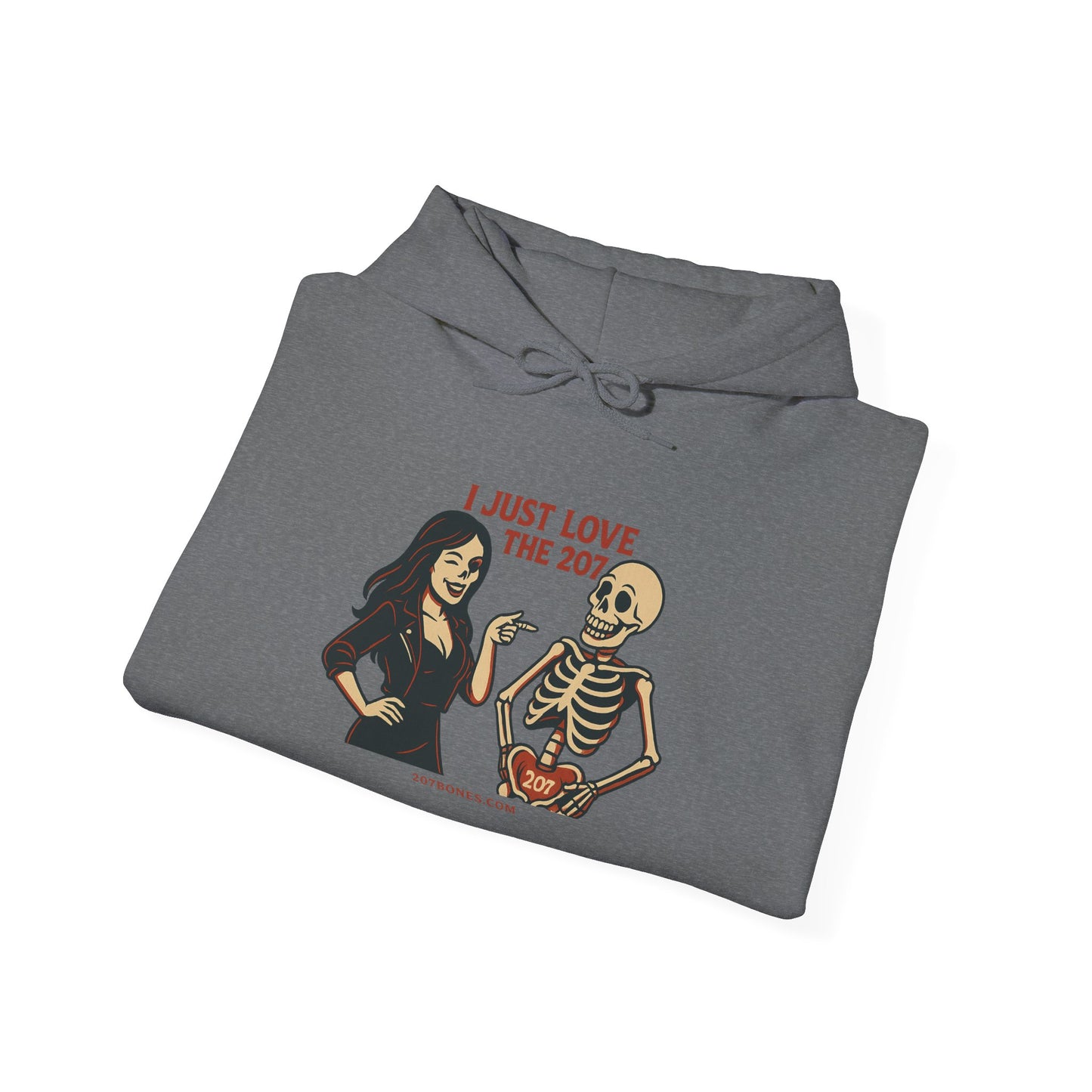 Skeleton Love Hoodie for Halloween, Cozy Unisex Sweatshirt, Fun October Fashion, Perfect Gift for Spooky Season, Trendy Fall Apparel