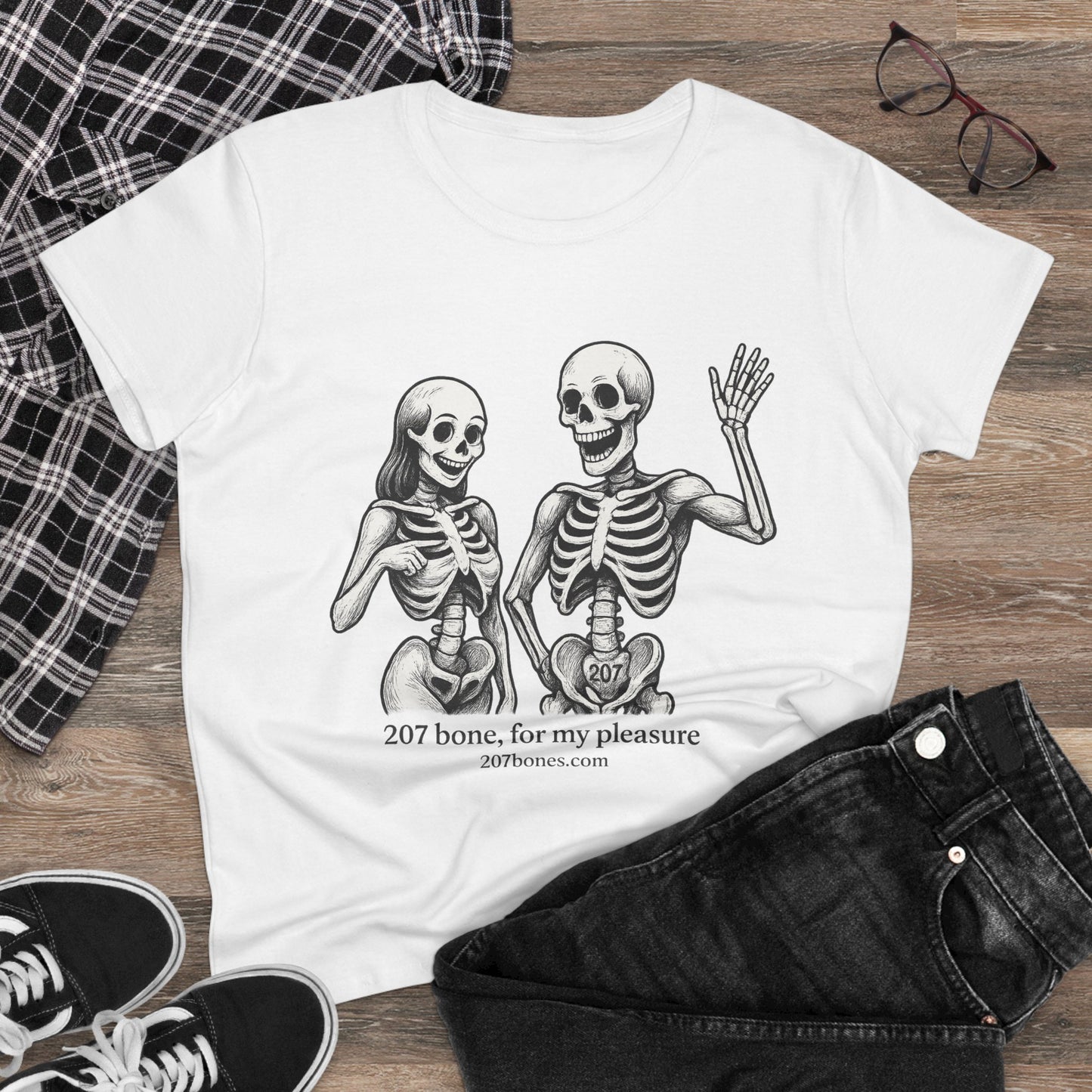 Funny Skeleton Graphic Tee, Halloween Shirt, Quirky Women's Top, Casual Everyday Wear, Gift for Friends