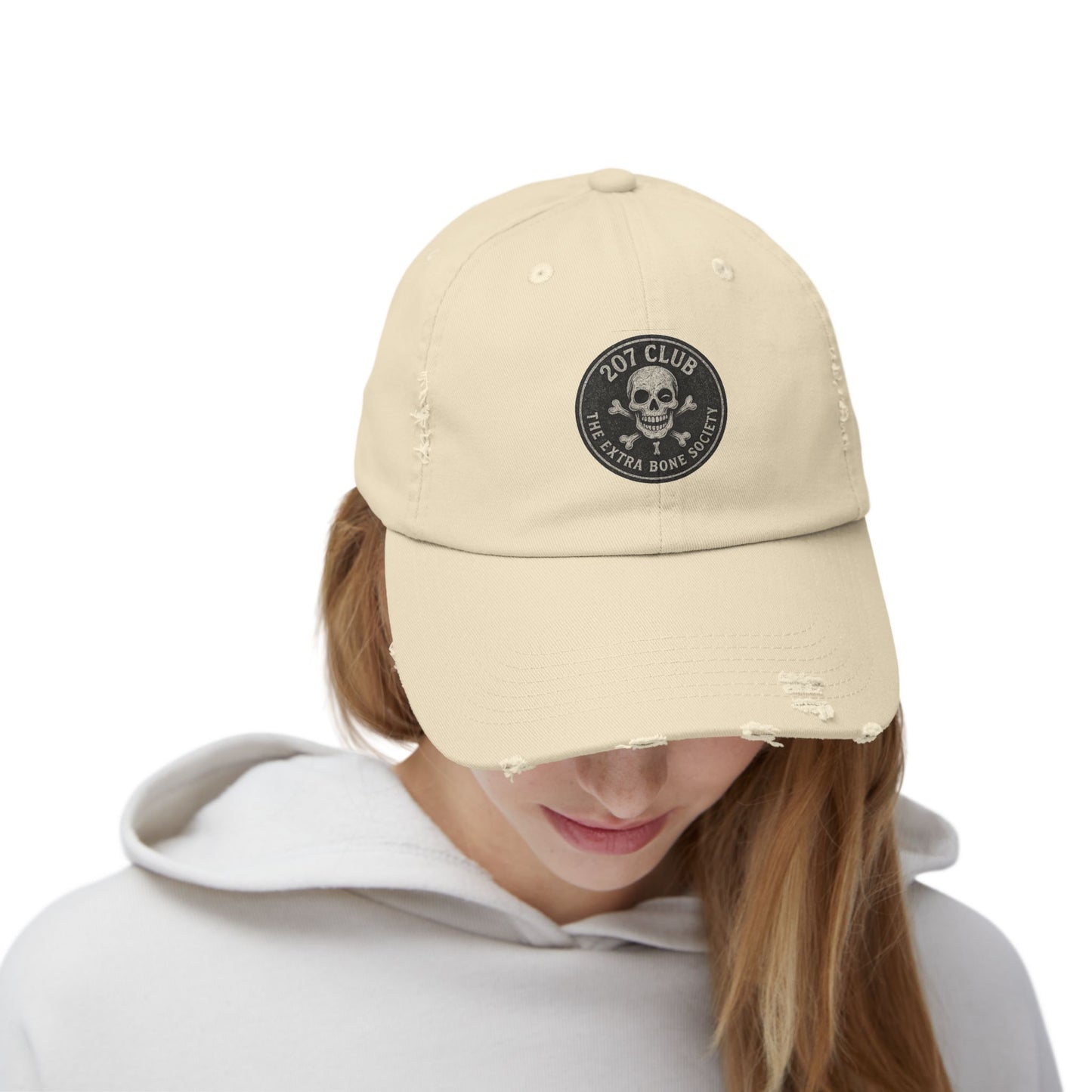 Distressed Skull Cap - Vintage Style Unisex Hat, Casual Everyday Wear, Perfect for Outdoor Adventures