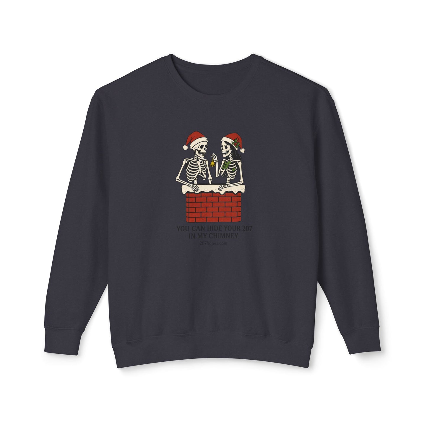 Fun Holiday Skeleton Sweatshirt, Unisex Crewneck, Christmas Humor, Cozy Gift for Friends, Halloween Vibe, Festive Apparel