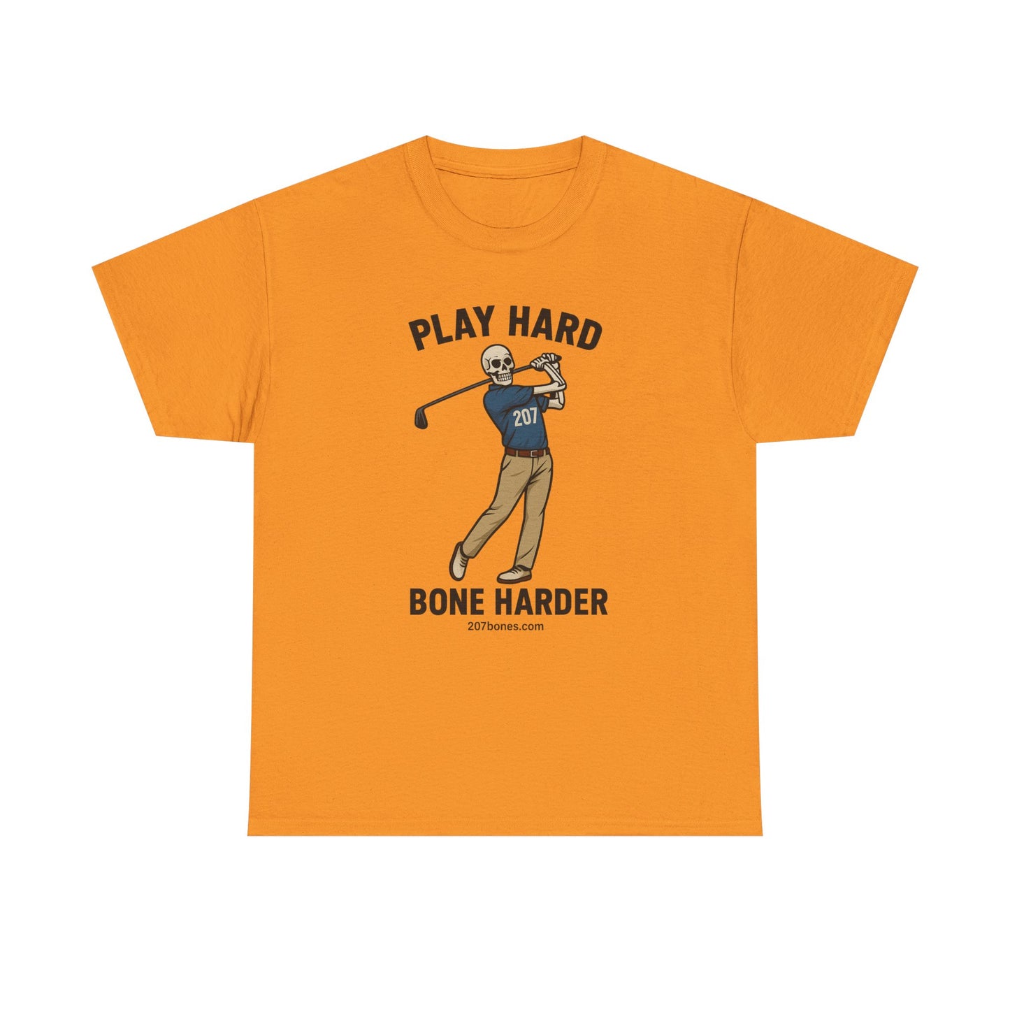 Play Hard Bone Harder Unisex Tee, Funny Golf Shirt, Sports T-Shirt, Gift for Golf Lovers, Casual Wear, Birthday Gift