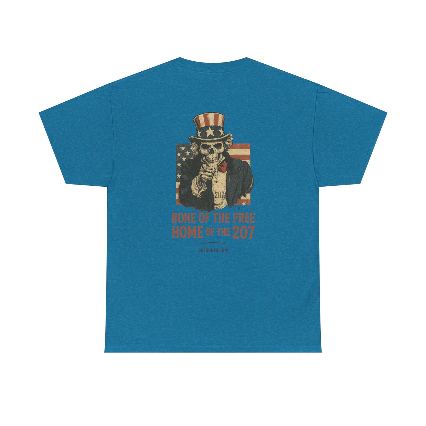 Unisex Heavy Cotton Tee - Bone of the Free, Home of the 207, American Spirit T-Shirt, Patriotic Tee, Casual Wear, Gift for Veterans