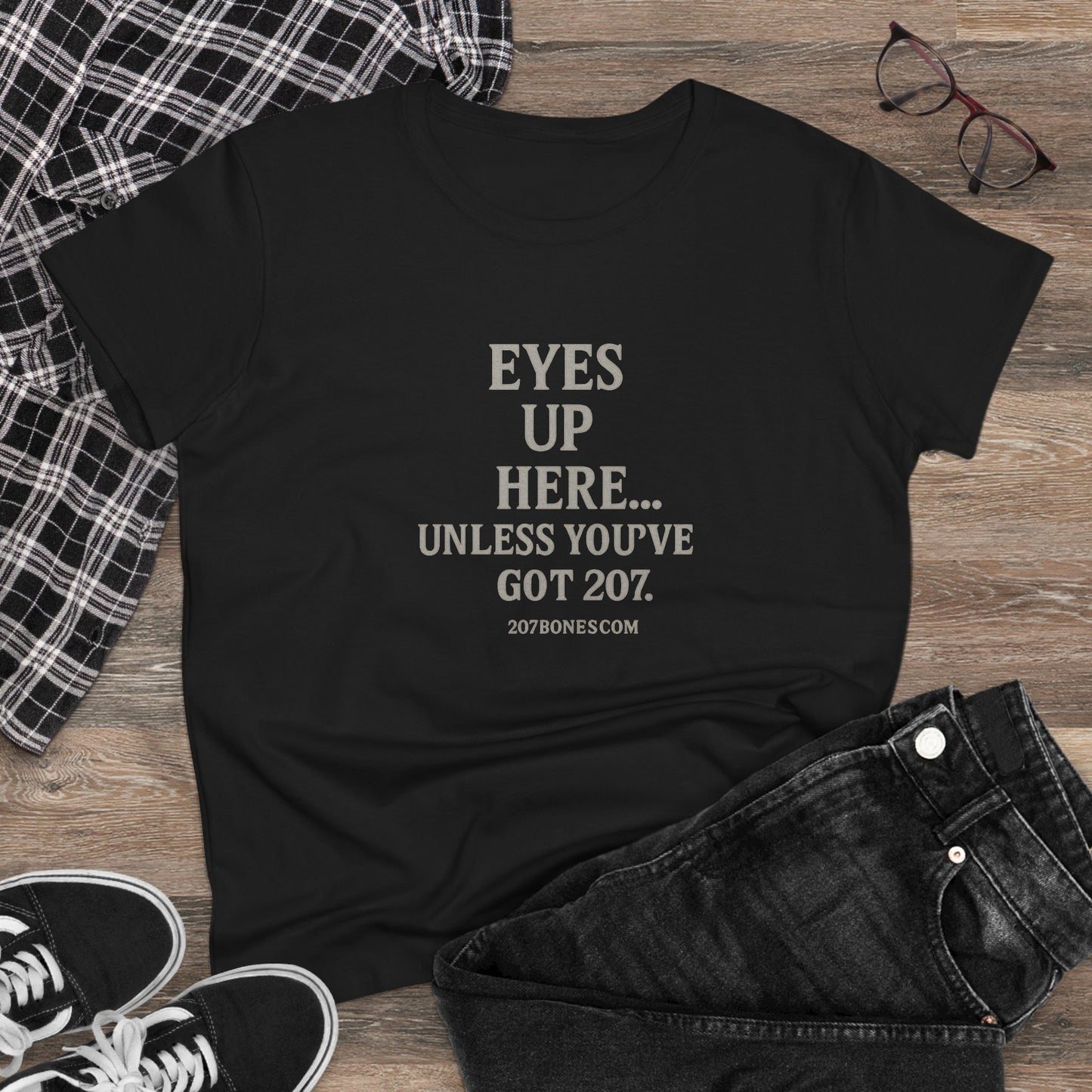 Funny Women's Cotton Tee - 'Eyes Up Here' - Casual Shirt, Gift for Friends, Birthday, Humor, Everyday Wear, Conversation Starter
