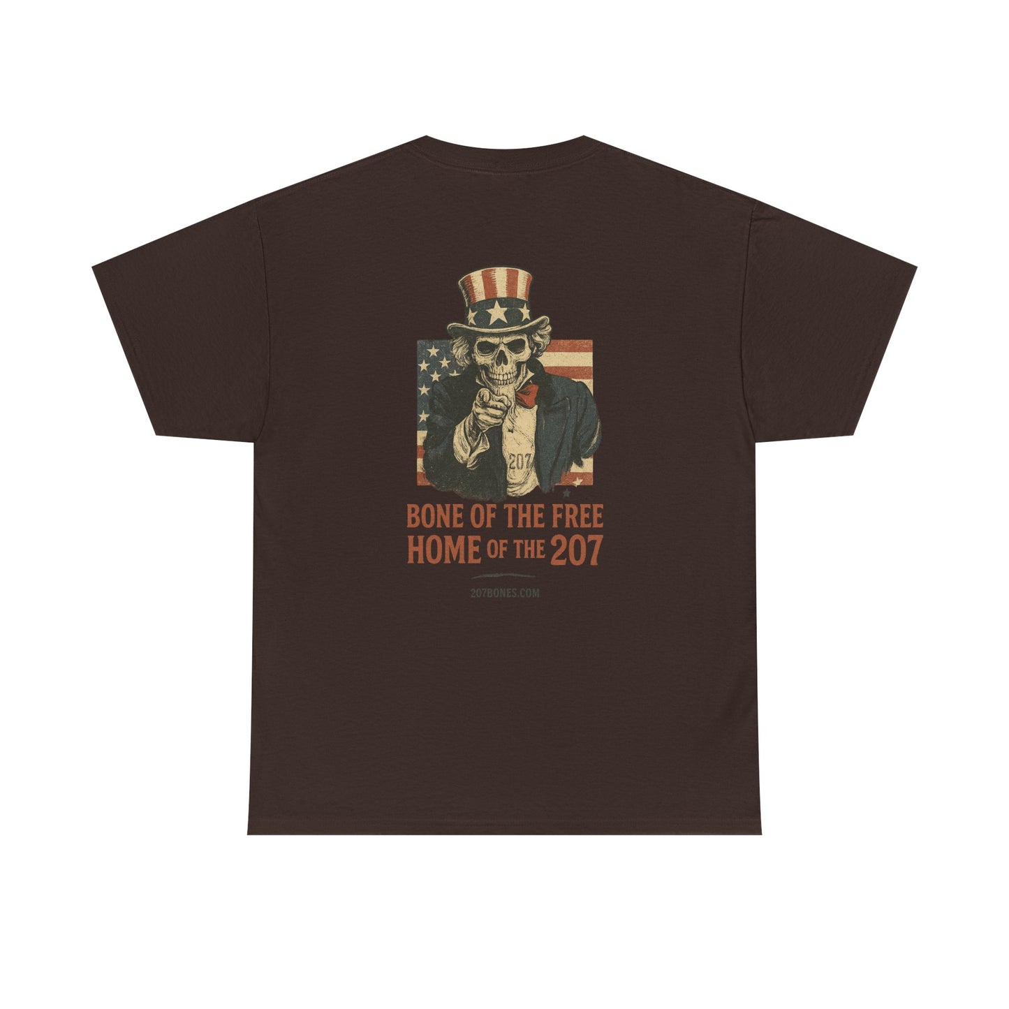 Unisex Heavy Cotton Tee - Bone of the Free, Home of the 207, American Spirit T-Shirt, Patriotic Tee, Casual Wear, Gift for Veterans
