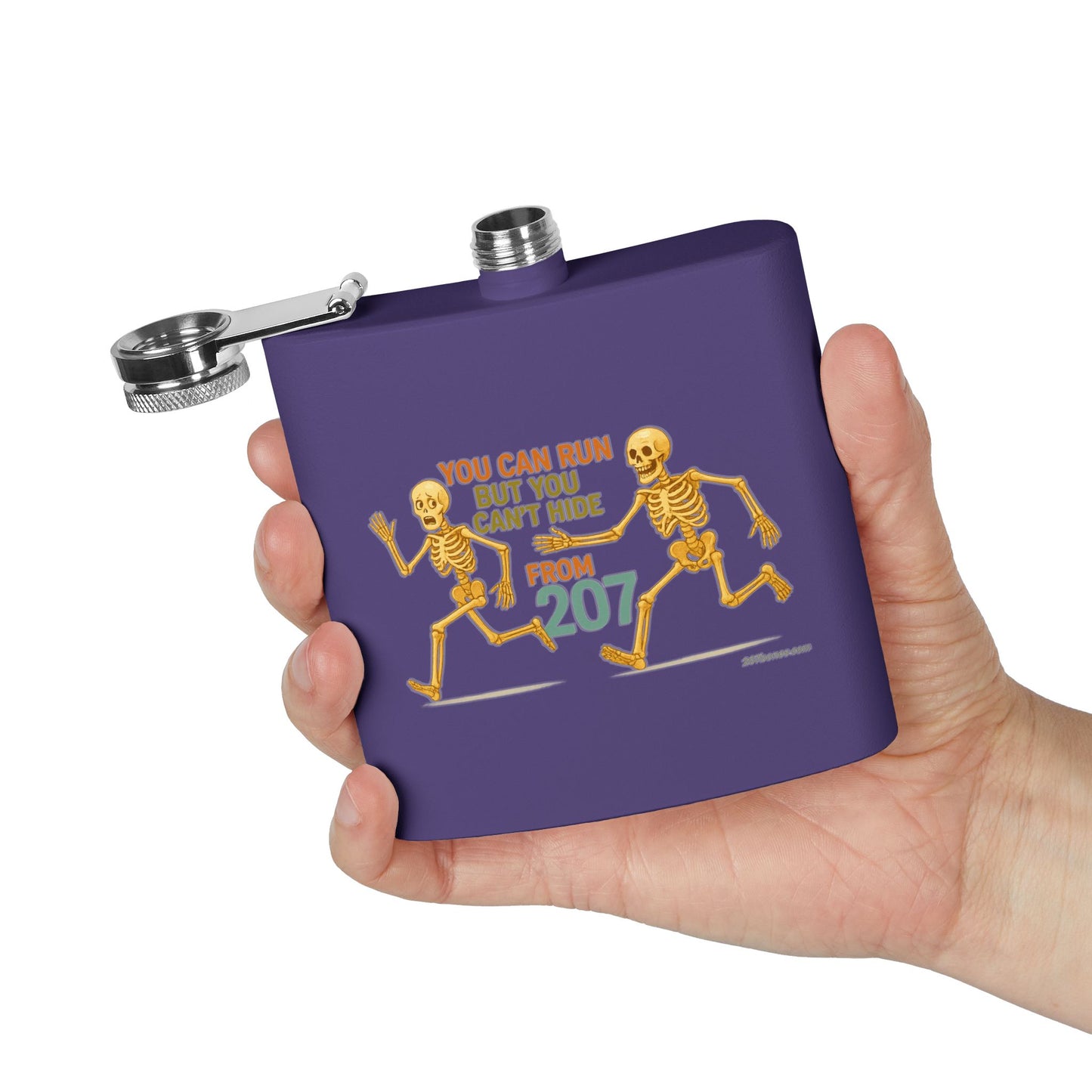 Funny Skeleton Flask for Parties, Unique Gift for Halloween and Occasions, Stylish 6oz Stainless Steel Hip Flask