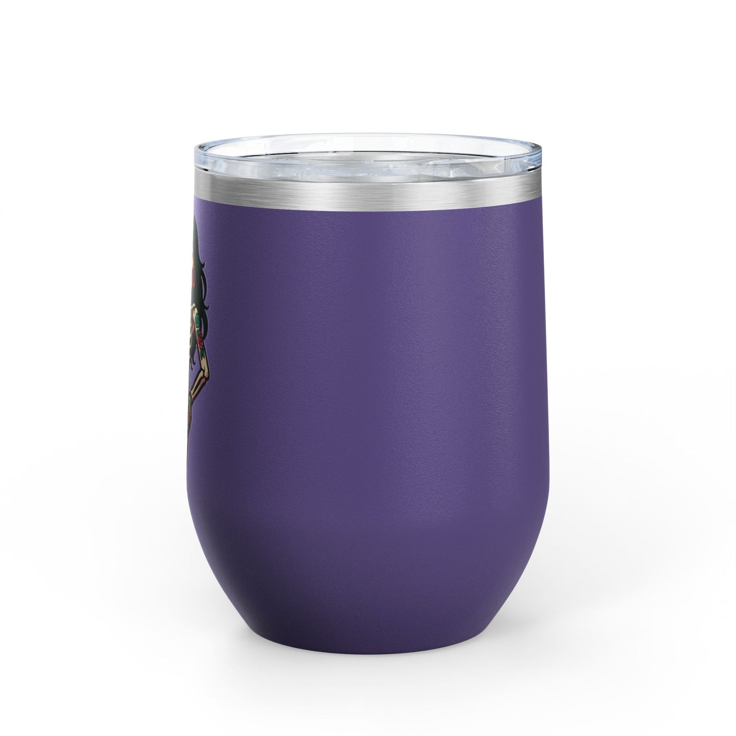 Spooky Skeleton Wine Tumbler, Fun Gift for Halloween, 12oz Insulated Drinkware, Unique Party Favor, Wine Lover Accessory, Skeleton Decor
