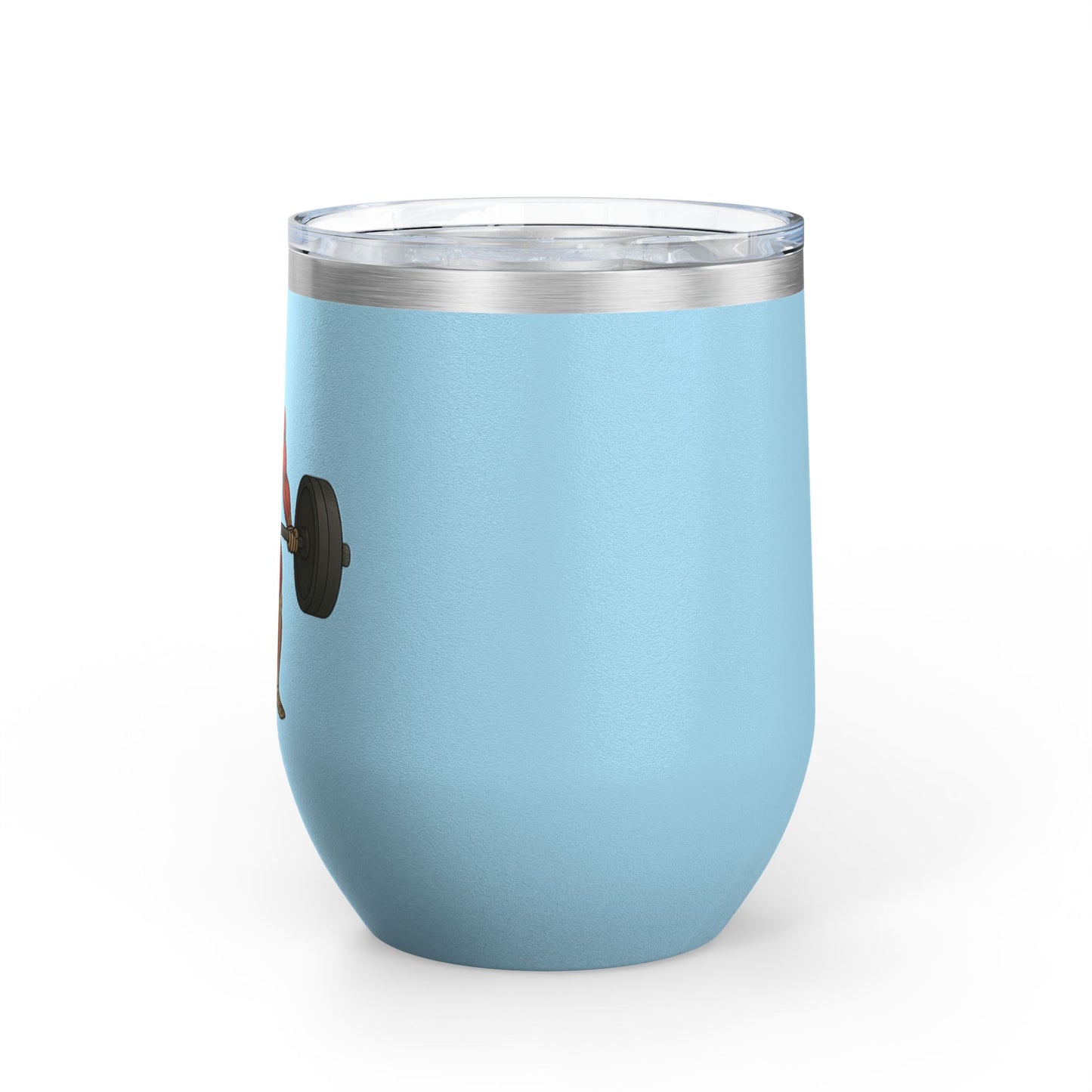 Skeleton Weightlifting Wine Tumbler, 12oz - Gym Lover, Fitness Gift, Unique Insulated Drinkware, Workout Buddy, Skeleton Design