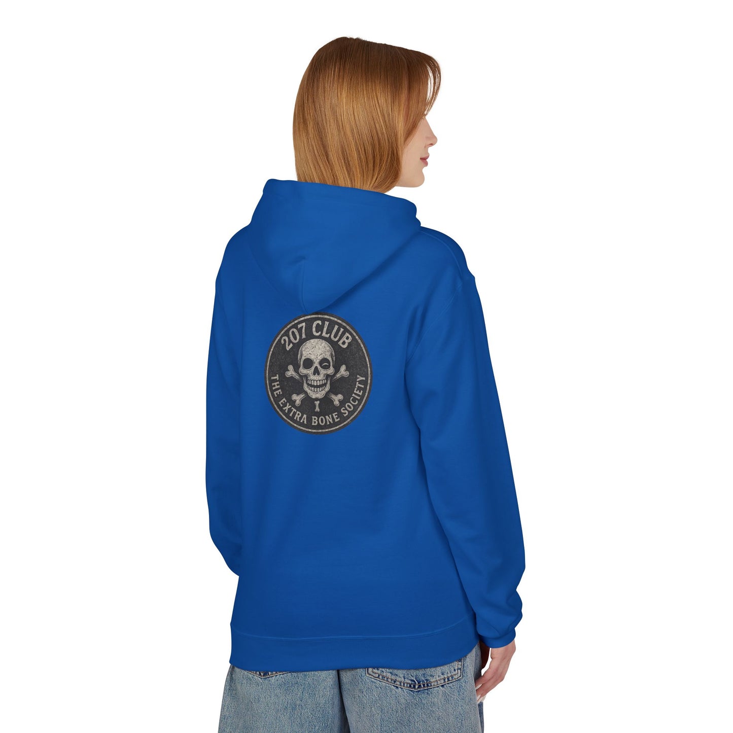 Kiss & Skull Graphic Fleece Hoodie - Trendy Unisex Sweatshirt for Casual Wear, Halloween, Party, Street Style, Gifts