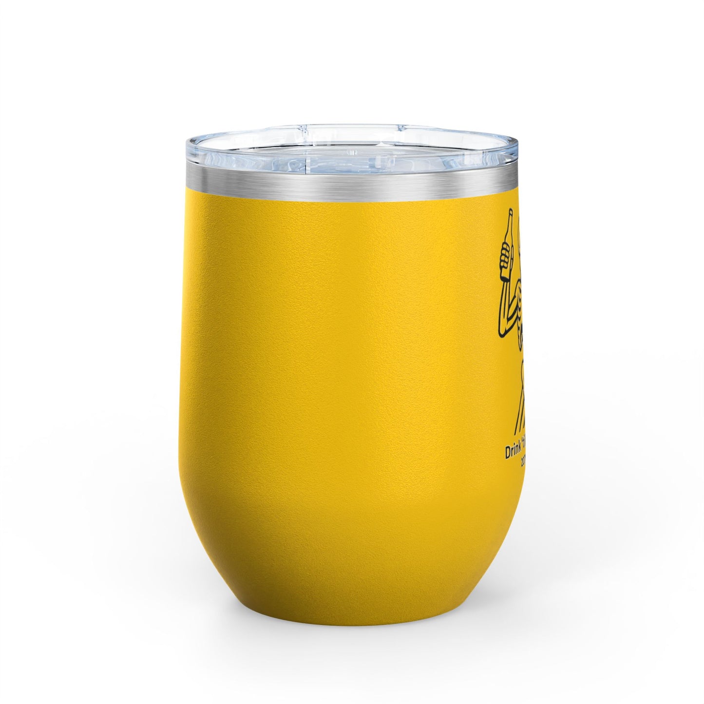 Fun Skeleton Wine Tumbler, 12oz - Drink 'til You See 207 - Perfect for Halloween Parties, Wine Lovers, Gifts for Friends, Unique Drinkware