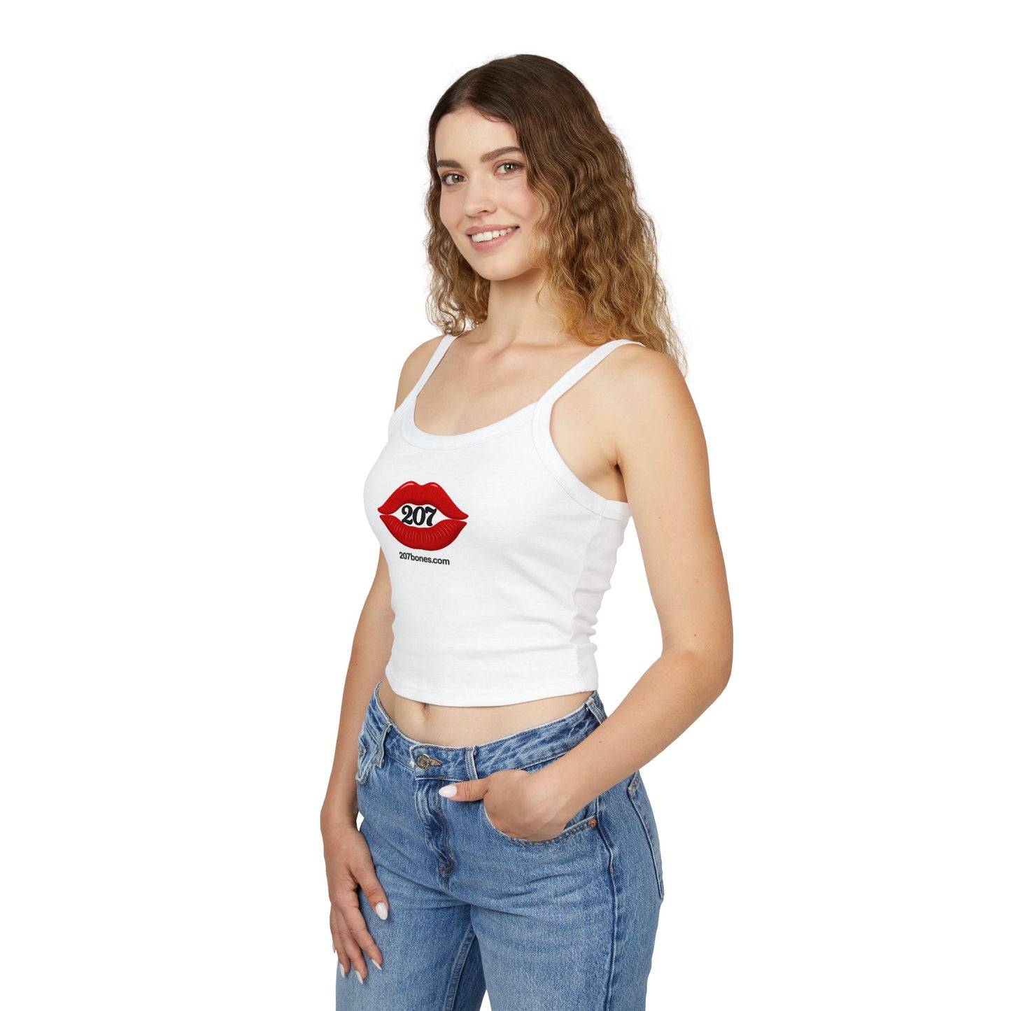 Sassy Lips Women's Spaghetti Strap Tank Top, Summer Fashion, Casual Wear, Gift for Her, Cute Outfit, Festival Top, Trendy Apparel