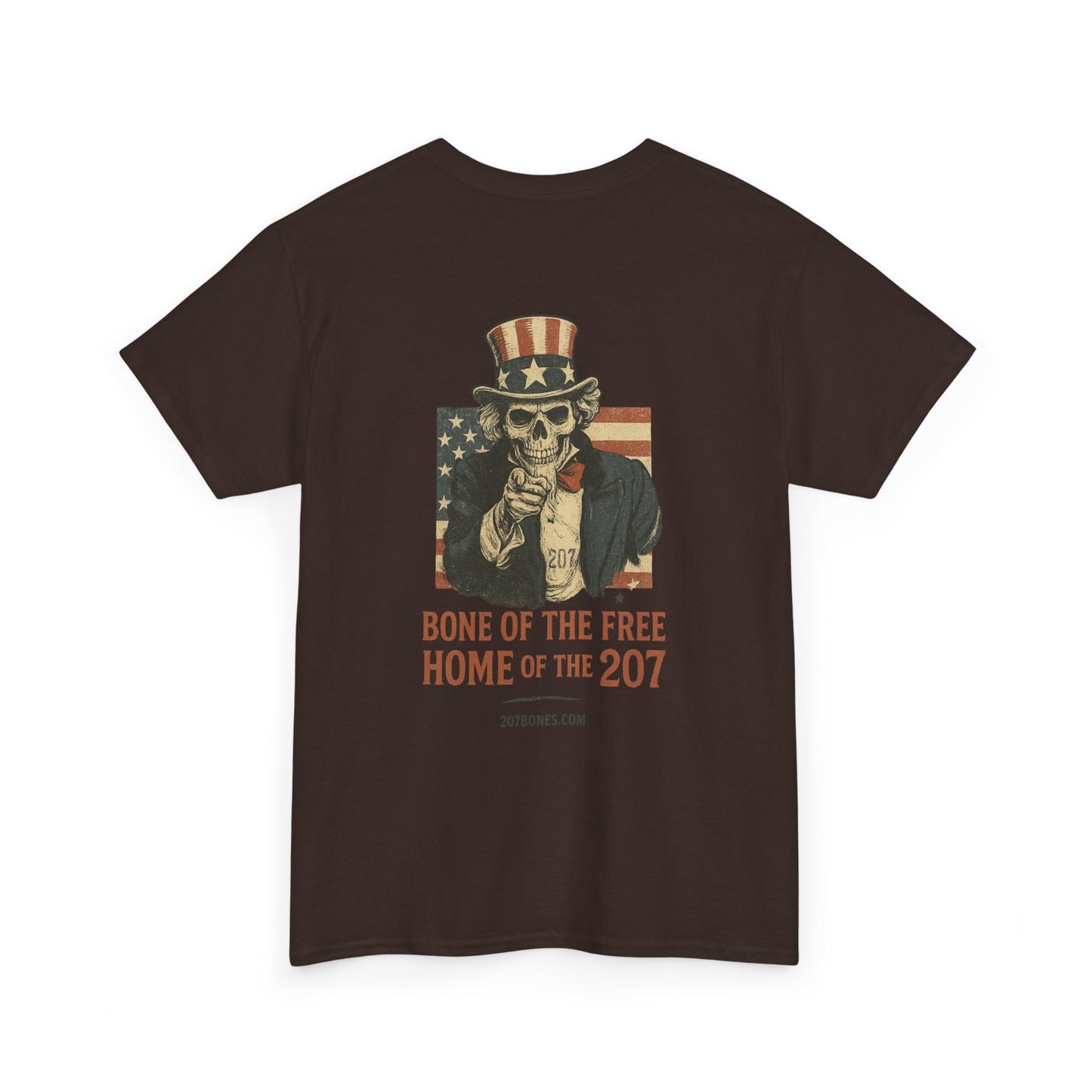 Unisex Heavy Cotton Tee - Bone of the Free, Home of the 207, American Spirit T-Shirt, Patriotic Tee, Casual Wear, Gift for Veterans