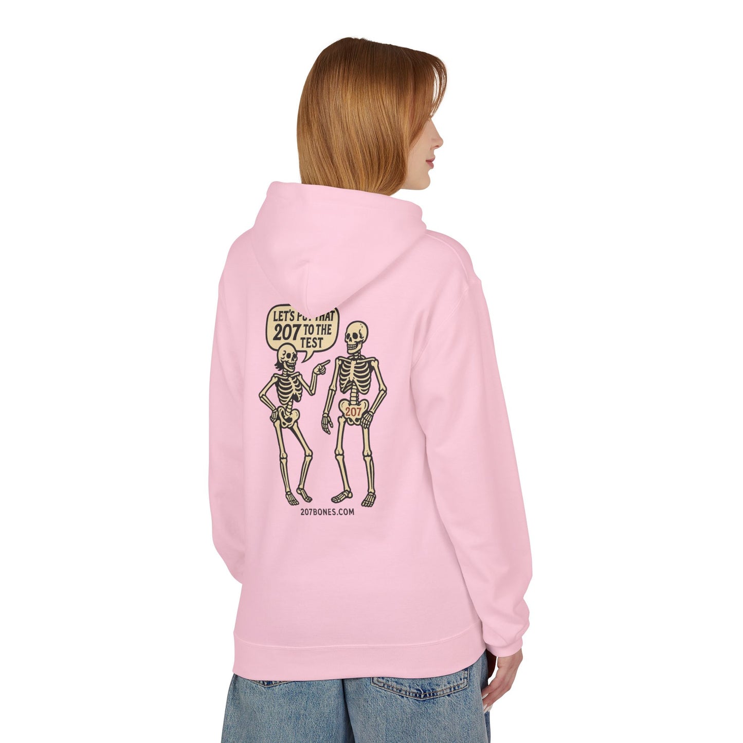 Whimsical Skeleton Humor Hoodie, Trendy Unisex Fleece Sweater for Halloween, Cozy Casual Wear, Perfect Gift for Friends, Fun Everyday Style