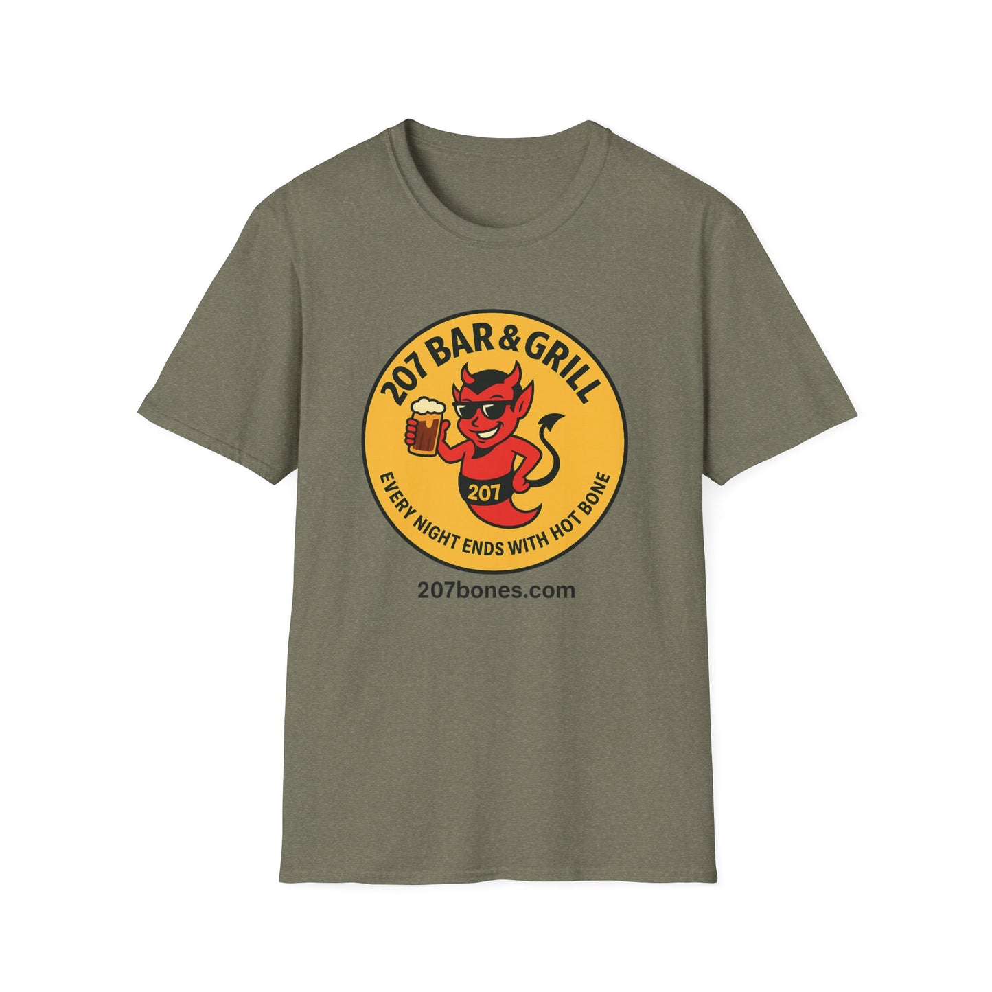 207 Bar & Grill Unisex T-Shirt - Casual Wear, Bar Merchandise, Gift for Foodies, Party Shirt, Everyday Comfort