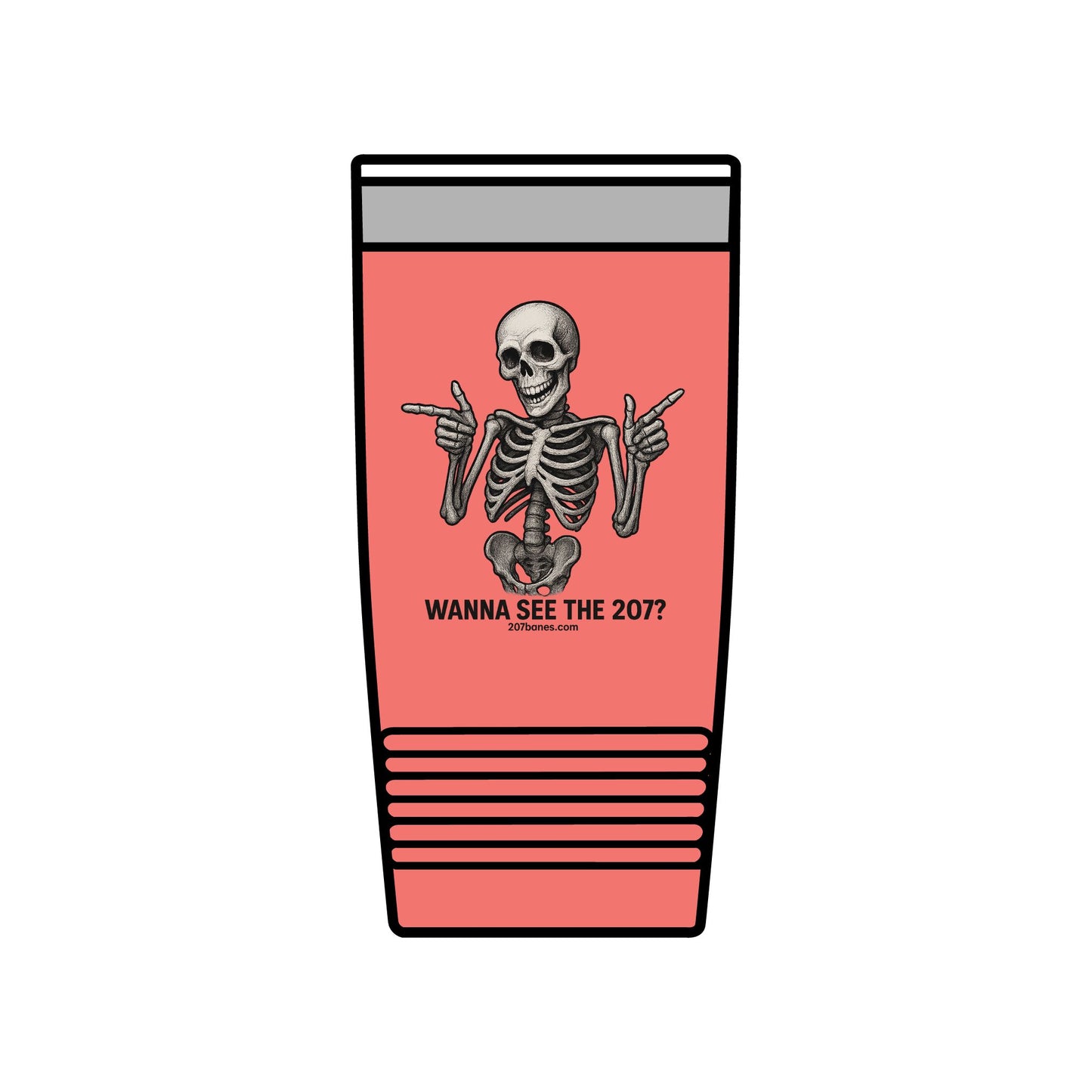 Funny Skeleton Insulated Tumbler, 20oz | Halloween Gift, Birthday Present, Unique Drinkware, Party Favor, Cool Mug
