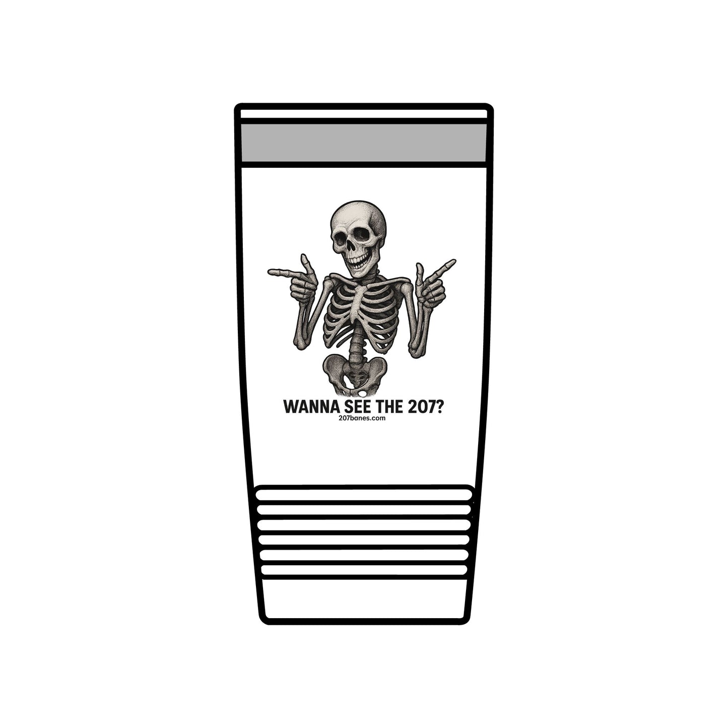 Funny Skeleton Insulated Tumbler, 20oz | Halloween Gift, Birthday Present, Unique Drinkware, Party Favor, Cool Mug