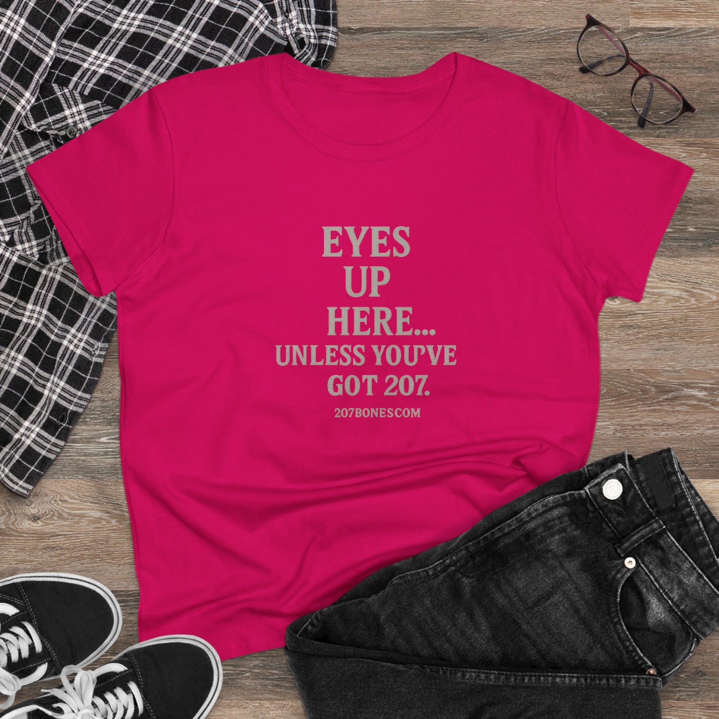 Funny Women's Cotton Tee - 'Eyes Up Here' - Casual Shirt, Gift for Friends, Birthday, Humor, Everyday Wear, Conversation Starter