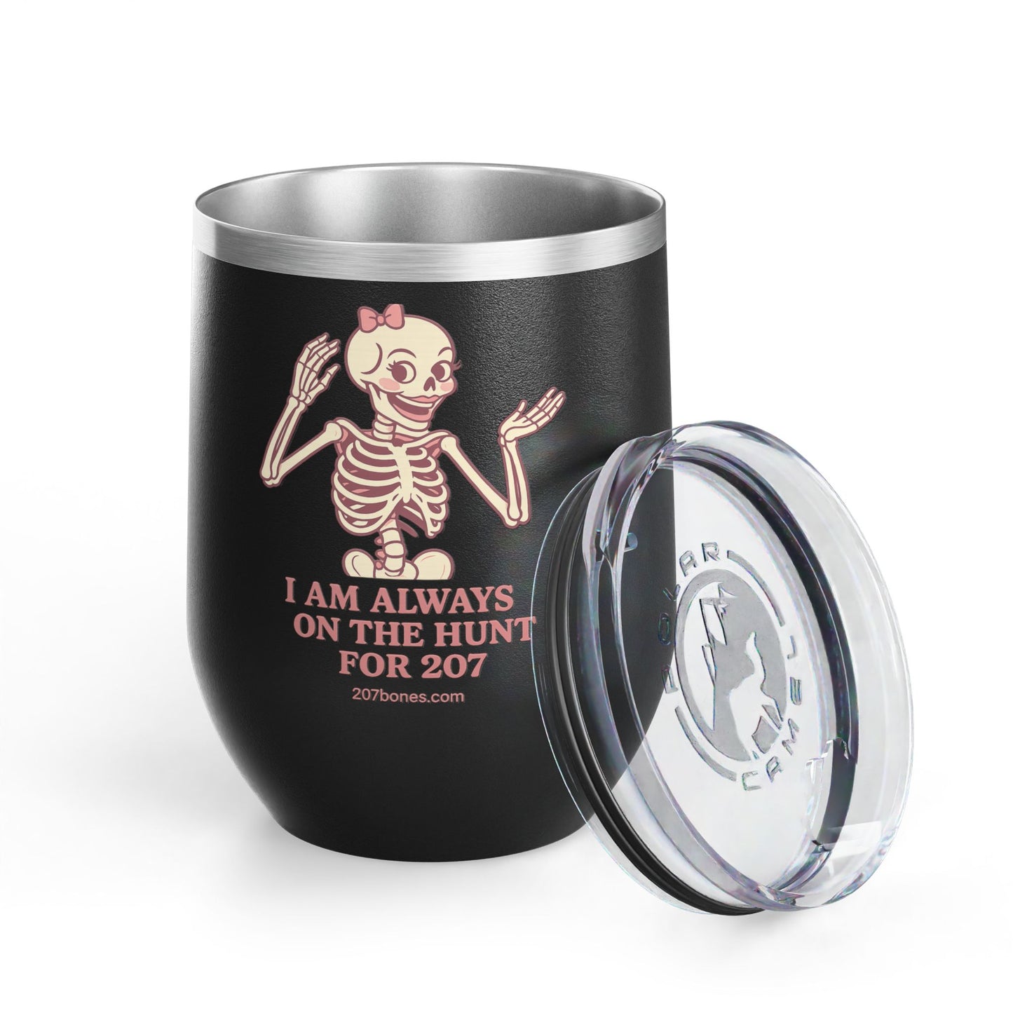 Spooky Skeleton Wine Tumbler, Halloween Gift, Funny Wine Cup, 12oz Wine Glass, Unique Party Favor, Fall Celebration