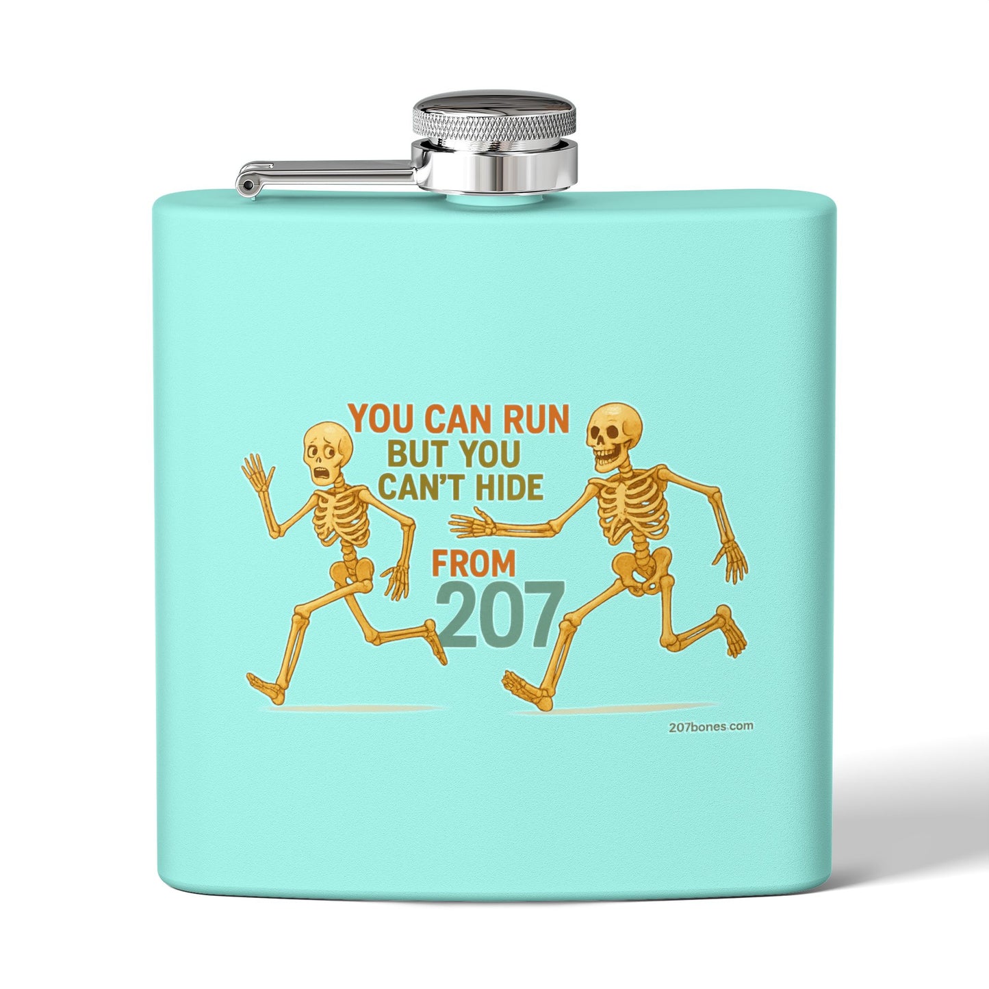 Funny Skeleton Flask for Parties, Unique Gift for Halloween and Occasions, Stylish 6oz Stainless Steel Hip Flask