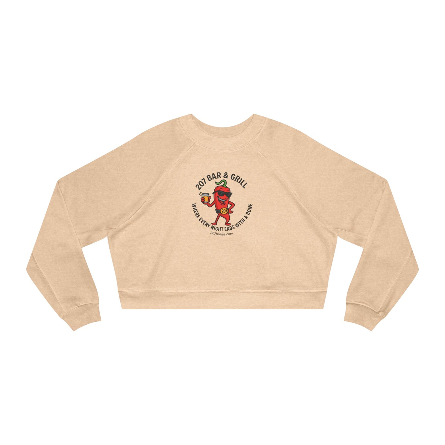 Cute Fleece Pullover, Women's Cropped Sweatshirt, Cozy Casual Top, Fun Bar & Grill Merch, Perfect Gift for Foodies, Trendy Winter Style