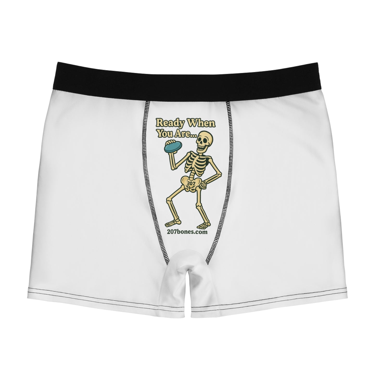 Playful Skeleton Men's Boxer Briefs, Funny Underwear for Halloween, Gift for Him, Comfy AOP Boxer Shorts, Fun Loungewear