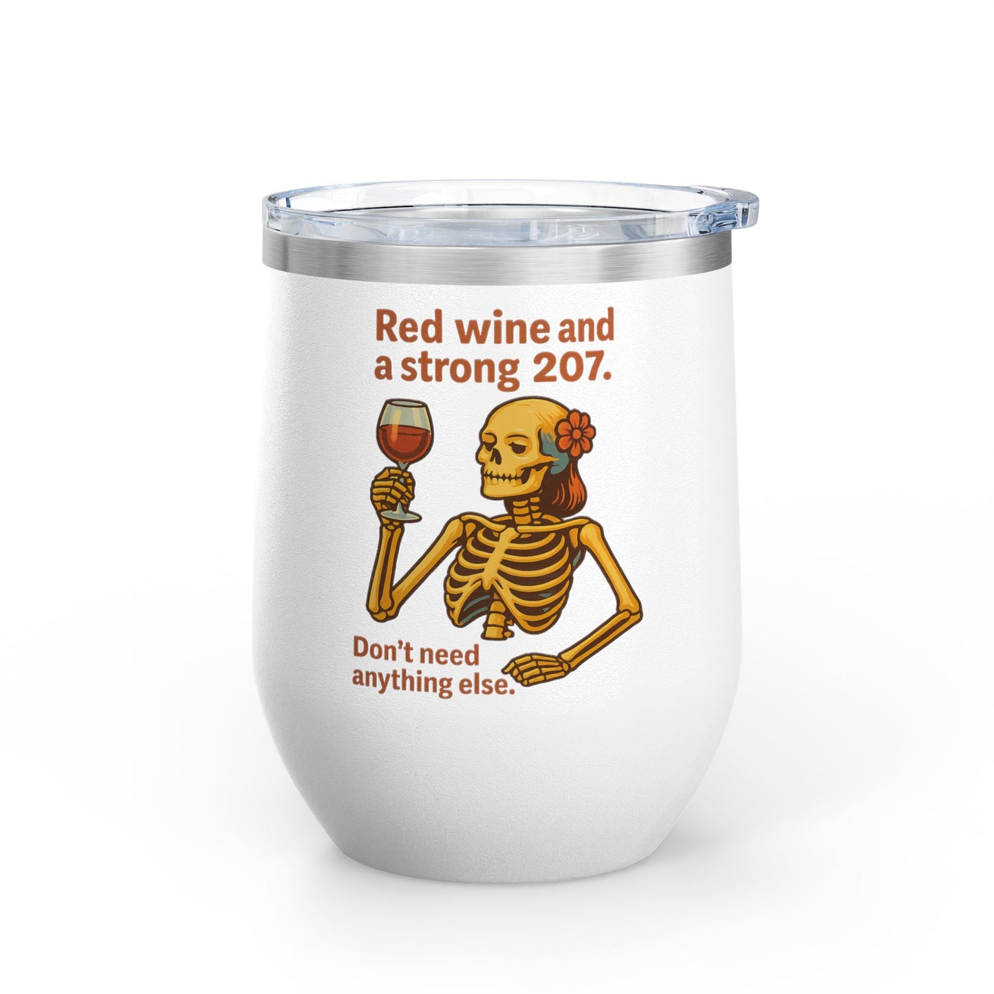 Whimsical Wine Tumbler, Fun Skeleton Design, Perfect for Parties, Gifts for Wine Lovers, Unique Drinkware for Celebrations