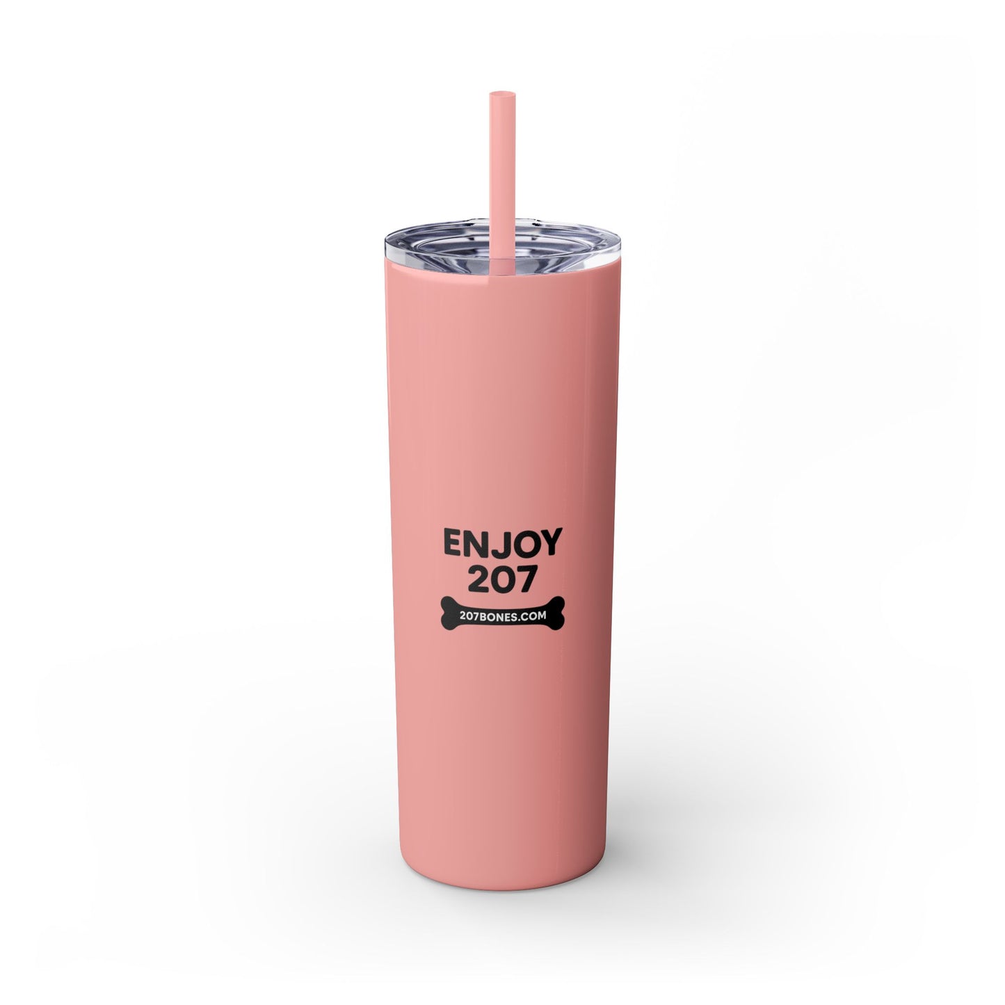 Personalized Skinny Tumbler with Straw, Perfect for Dog Lovers, Enjoy 207, Travel Mug, Gift Idea, Customized Drinkware