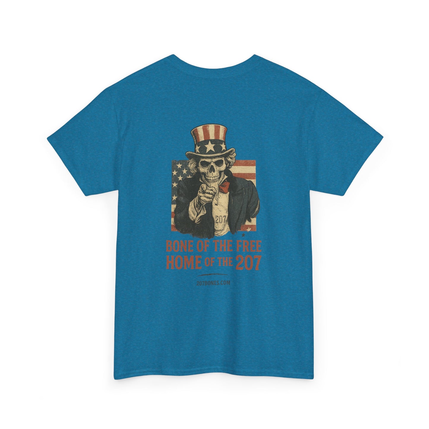 Unisex Heavy Cotton Tee - Bone of the Free, Home of the 207, American Spirit T-Shirt, Patriotic Tee, Casual Wear, Gift for Veterans