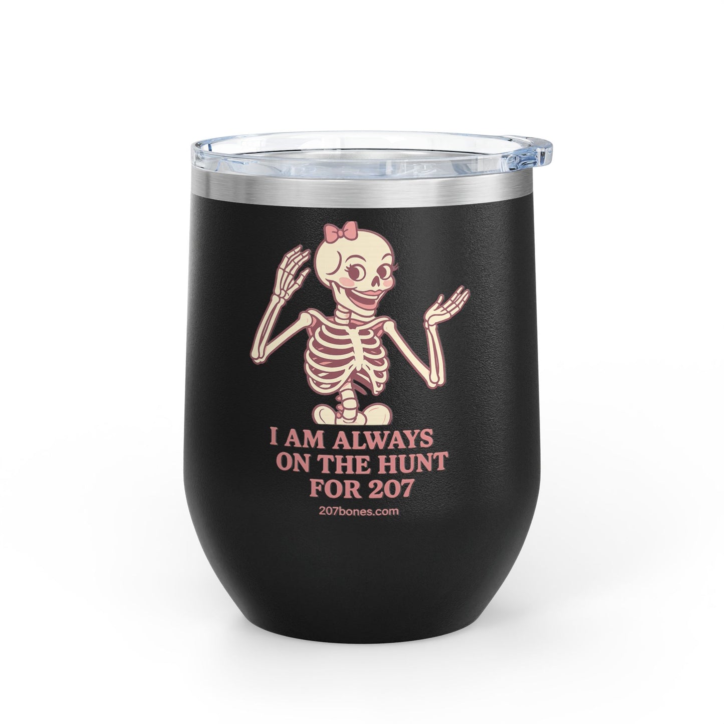 Spooky Skeleton Wine Tumbler, Halloween Gift, Funny Wine Cup, 12oz Wine Glass, Unique Party Favor, Fall Celebration