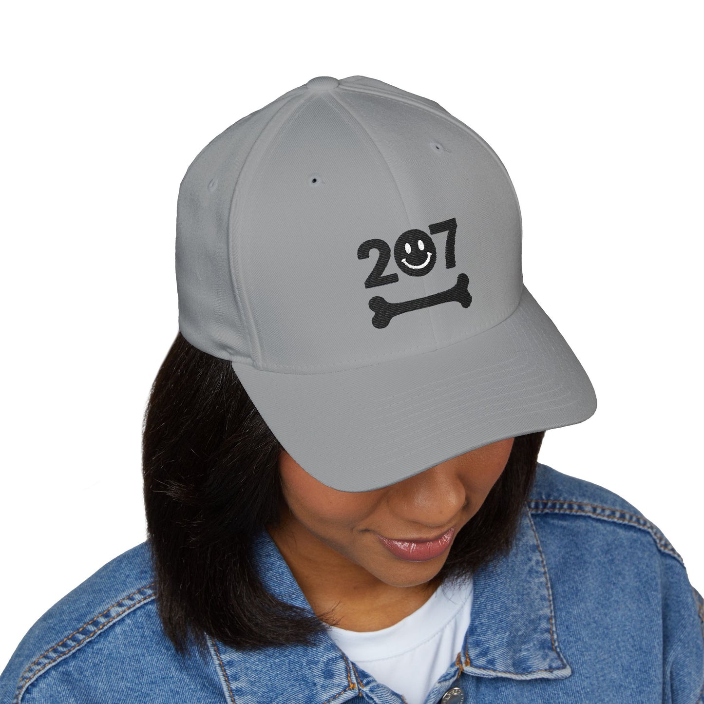 Smiley Bone Cap, Embroidered Baseball Hat for Dog Lovers, Casual Summer Accessory, Gift for Pet Owners, Trendy Dad Hat