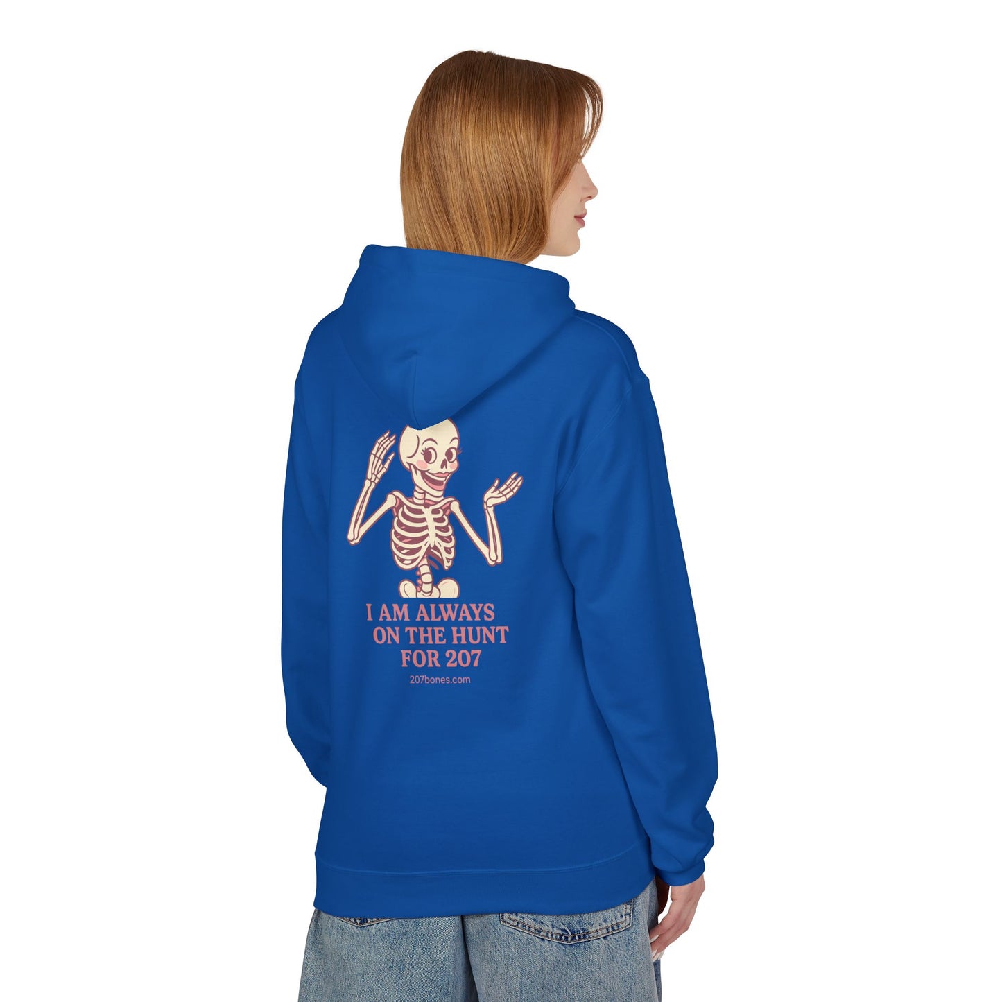 Cute Skeleton Hoodie, Unisex Fleece, Funny Halloween Gear, Gift for Spooky Season, Year-Round Comfort Wear, Trendy Layering