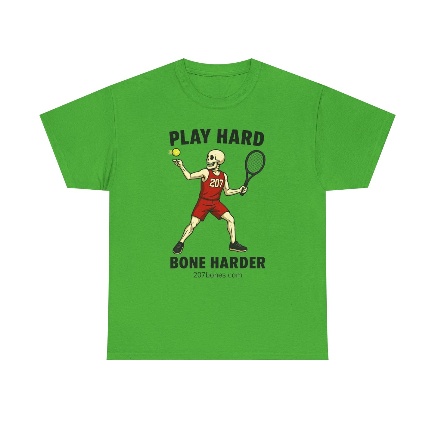 Play Hard Bone Harder Unisex Heavy Cotton Tee, Funny Sports Tee, Playful Gift for Athletes, Summer Casual Wear, Unique Workout Shirt