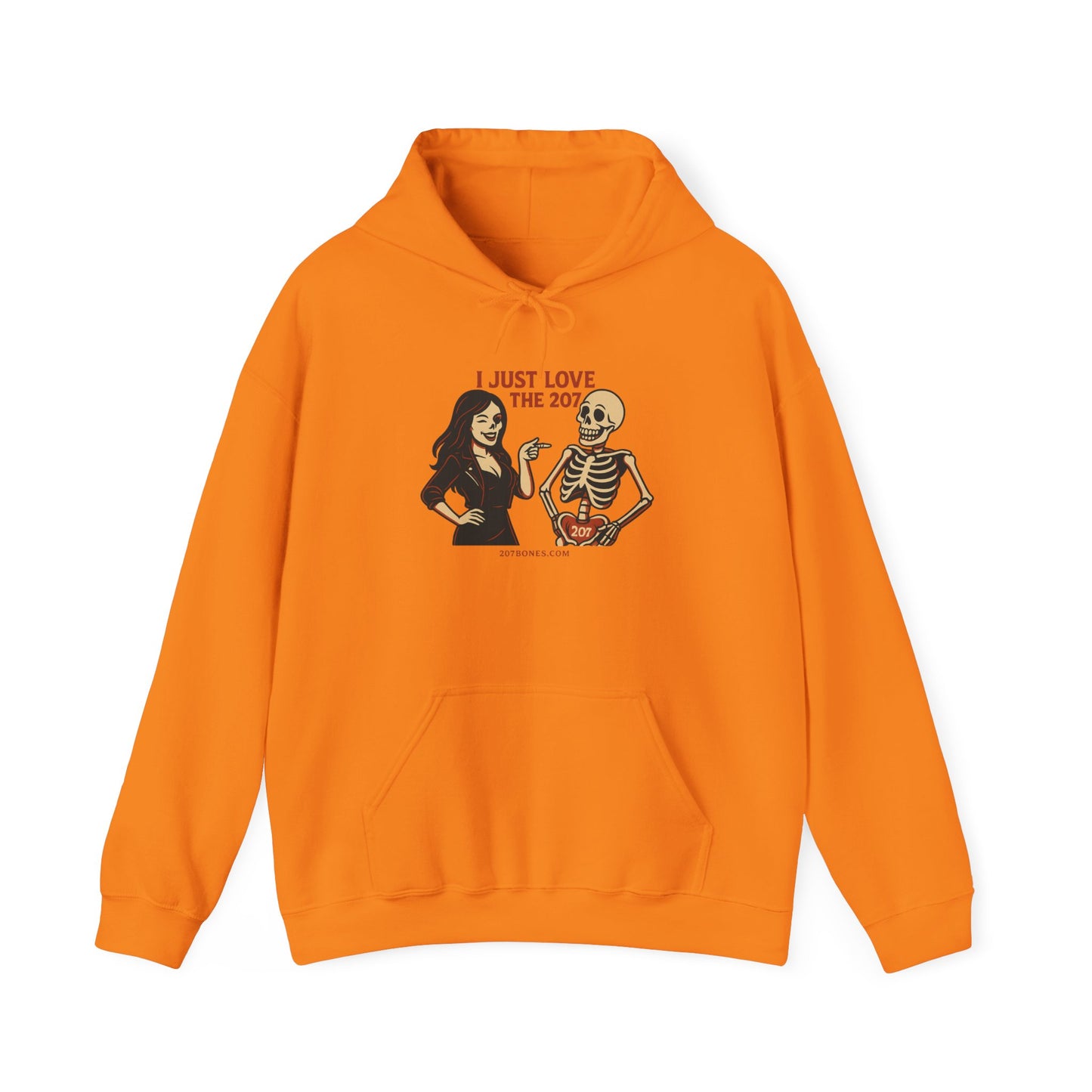 Skeleton Love Hoodie for Halloween, Cozy Unisex Sweatshirt, Fun October Fashion, Perfect Gift for Spooky Season, Trendy Fall Apparel