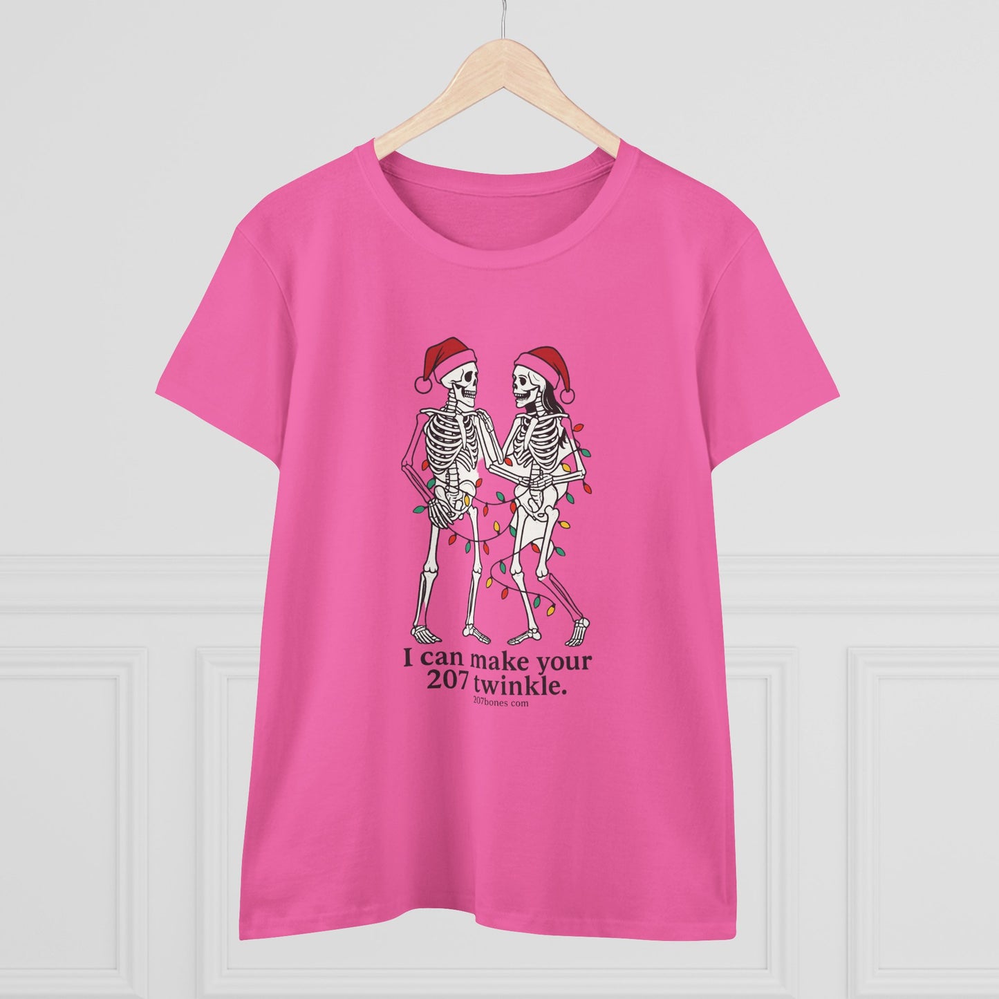 Cute Skeleton Christmas Tee, Funny Holiday Shirt, Gift for Halloween Lovers, Festive Everyday Wear, Unique Seasonal Apparel