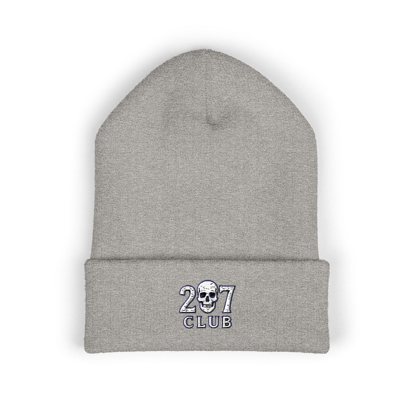 Classic Cuffed Beanie with 207 Skull Club Embroidery, Winter Hat, Gift for Him/Her, Streetwear Accessory, Unisex Beanie