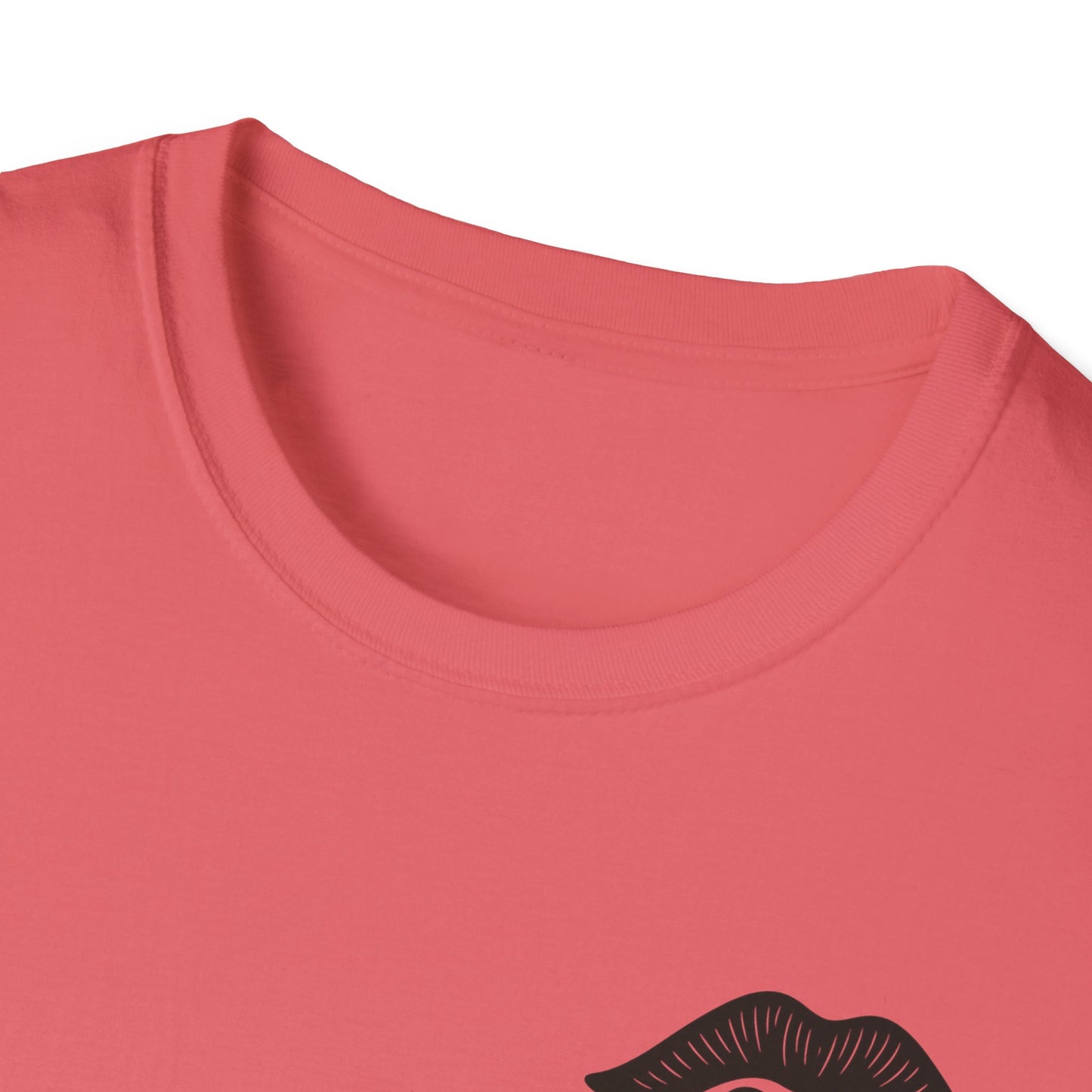 Romantic Unisex T-Shirt with Skeleton and Lips Design, Fun Couples Tee, Date Night Outfit, Halloween Costume, Unique Gift